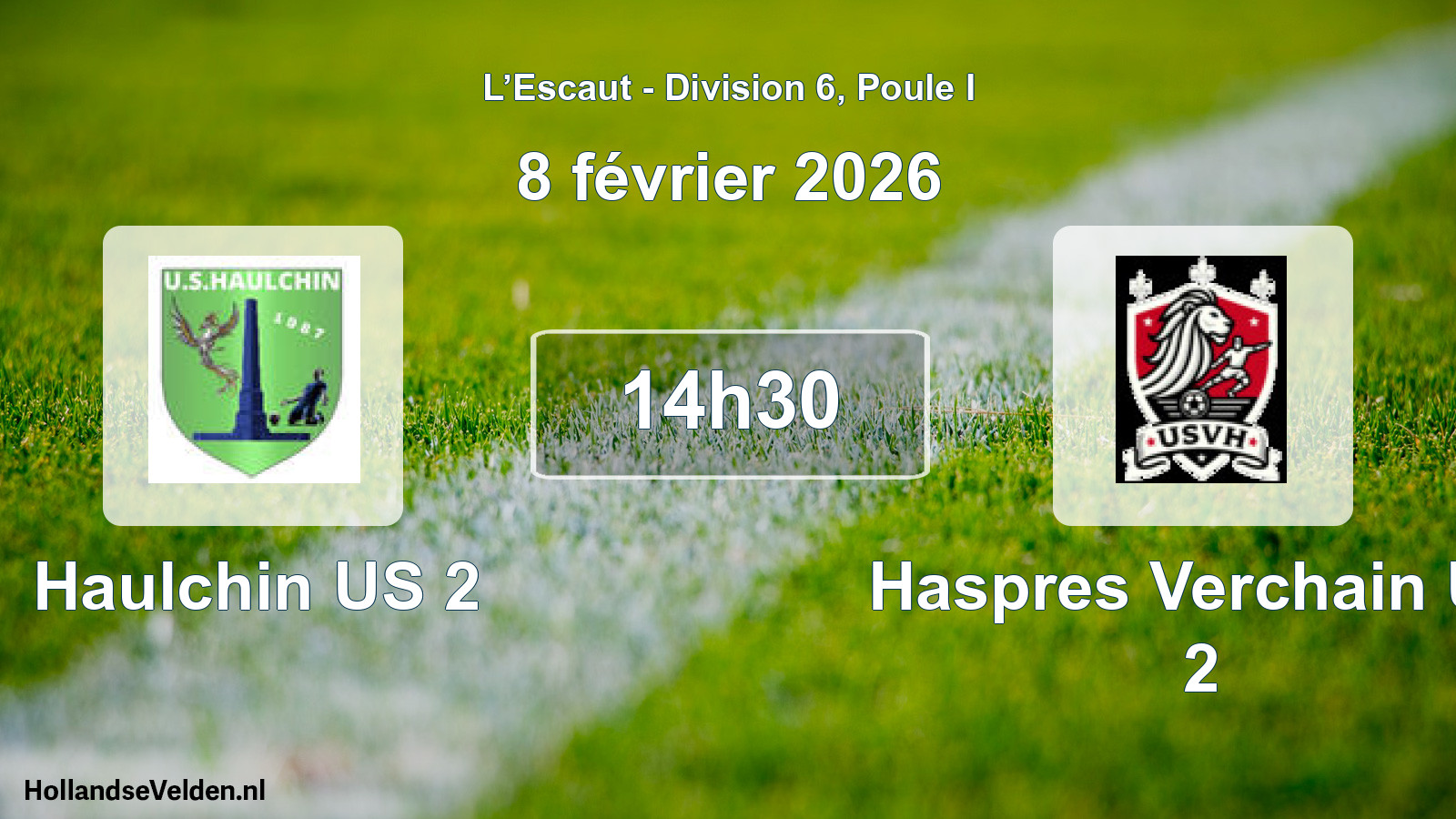 Match programmé: Haulchin US 2 - Haspres Verchain US 2 (8 février 2026)