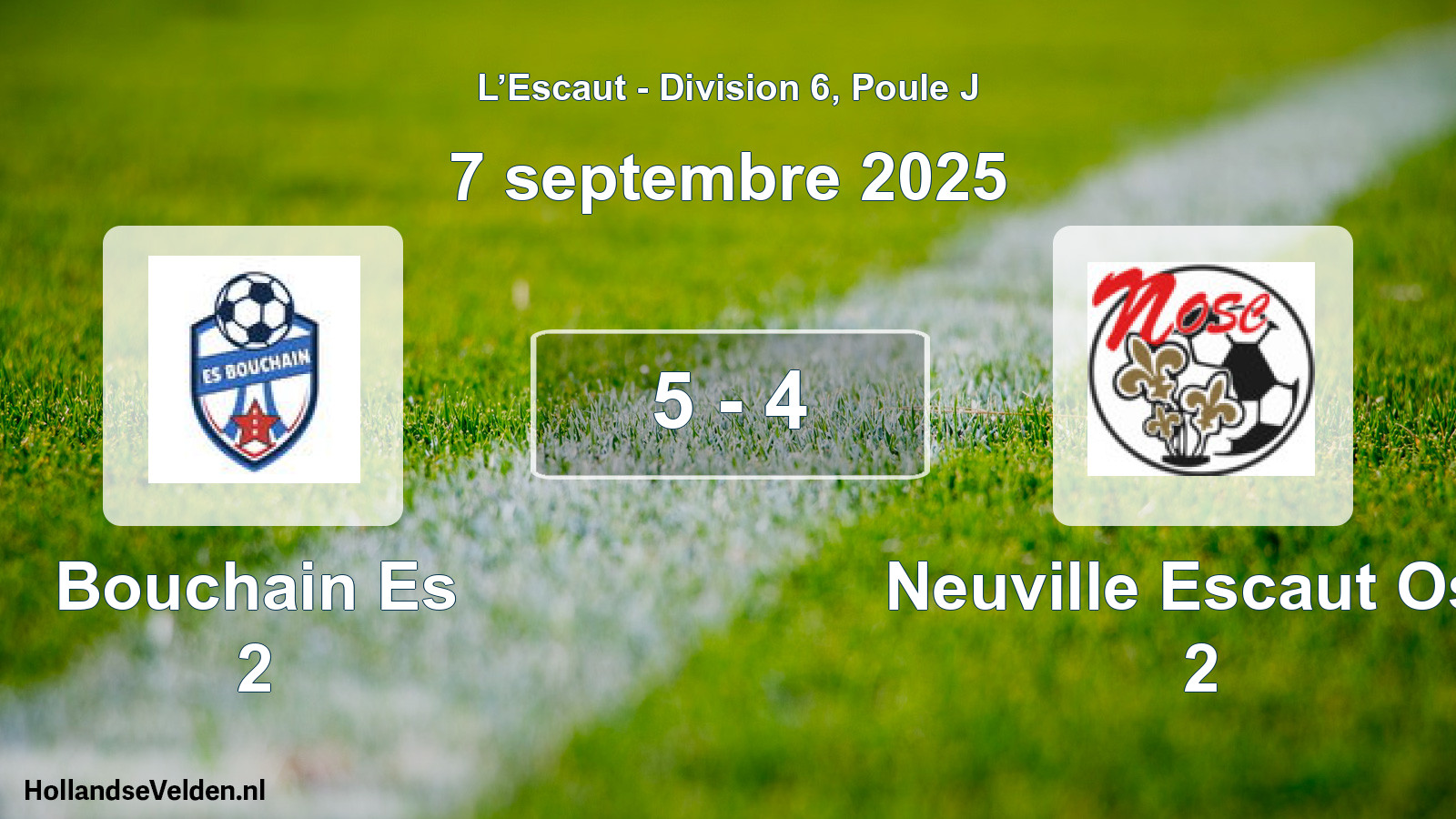 Match joué: Bouchain Es 2 - Neuville Escaut Osc 2 5 - 4 (7 septembre 2025)