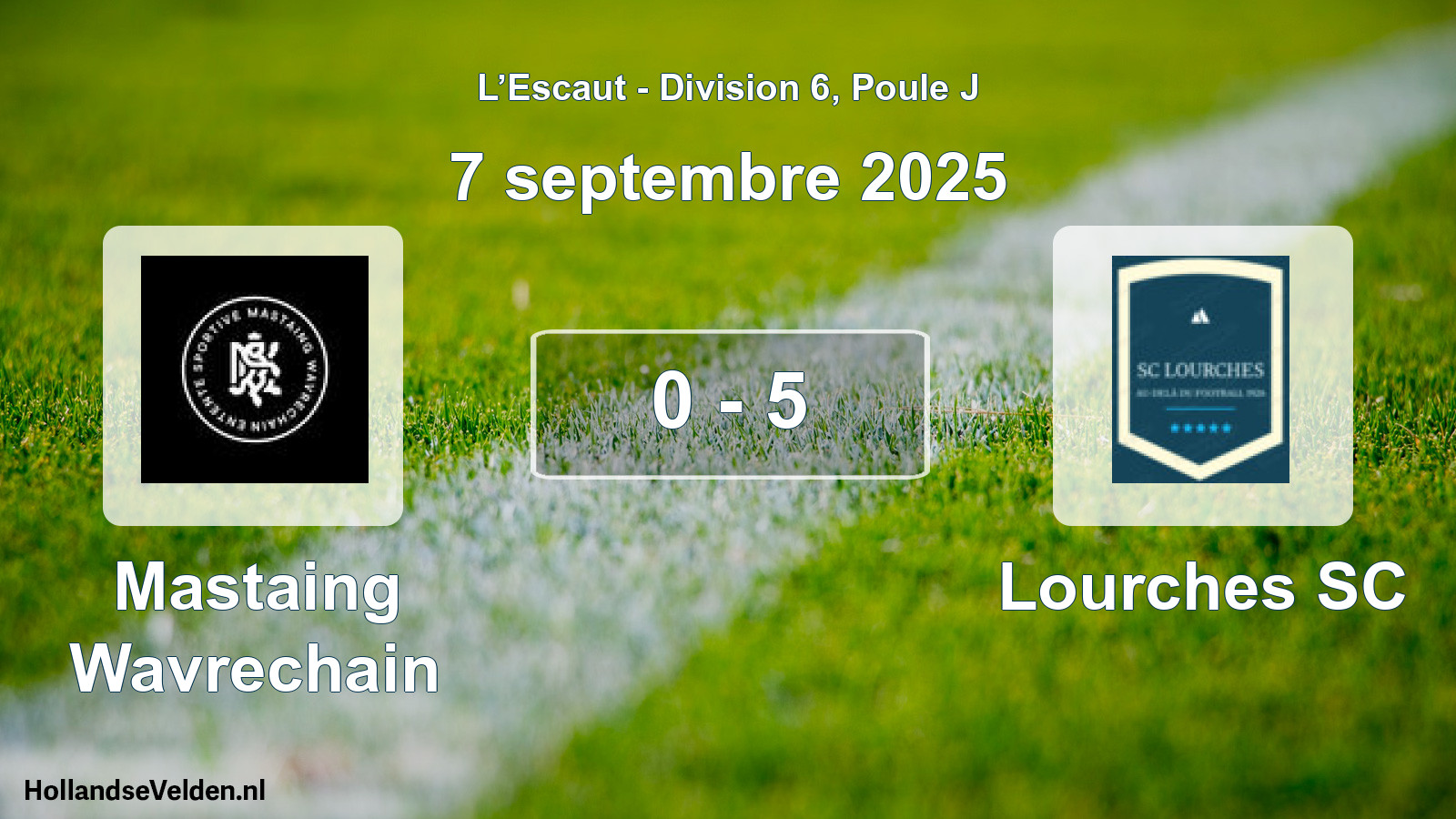 Match joué: Mastaing Wavrechain - Lourches SC 0 - 5 (7 septembre 2025)