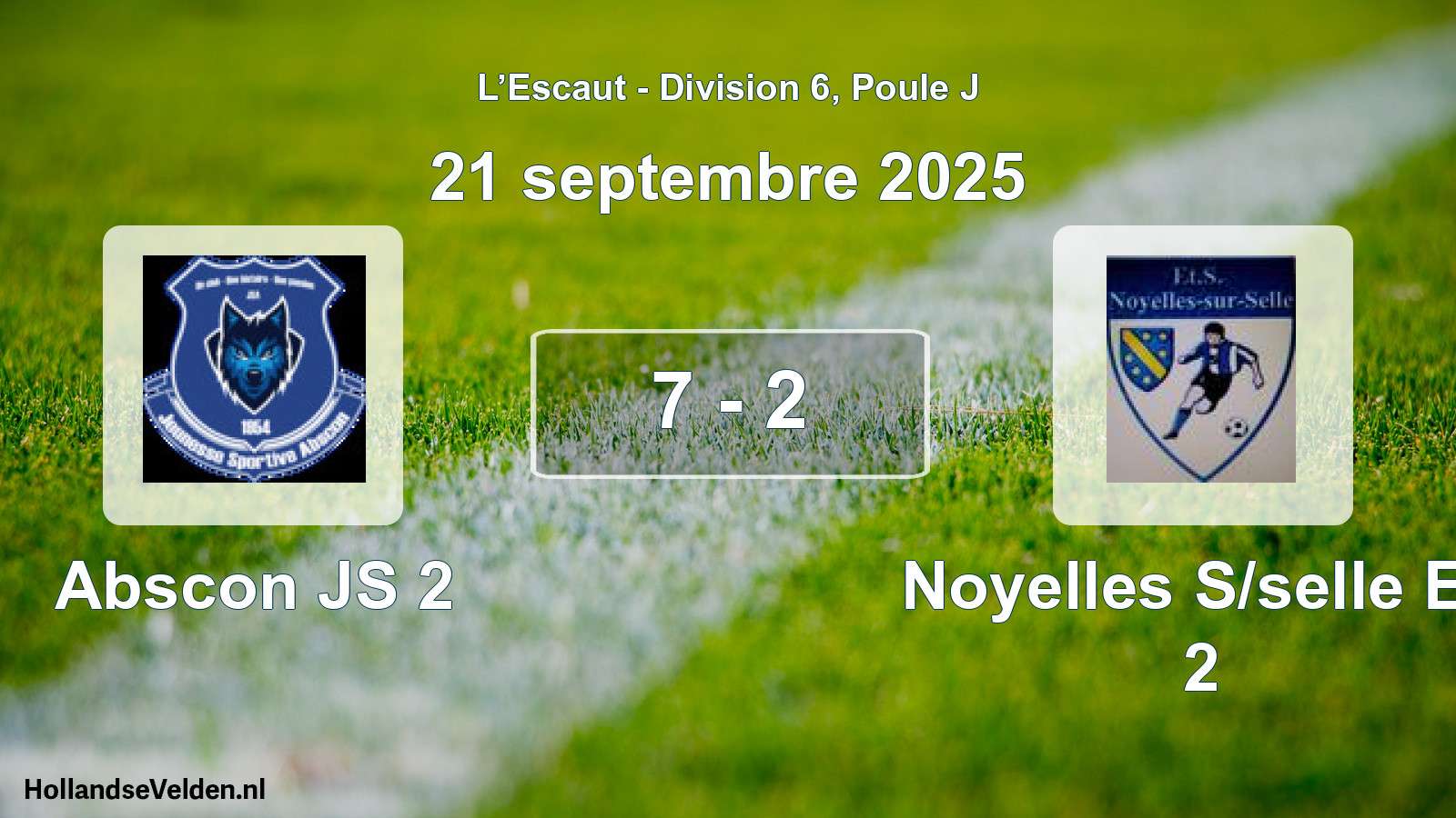 Total number of matches played: Abscon JS 2 - Noyelles S/selle Es 2 7 - 2 (21 September 2025)