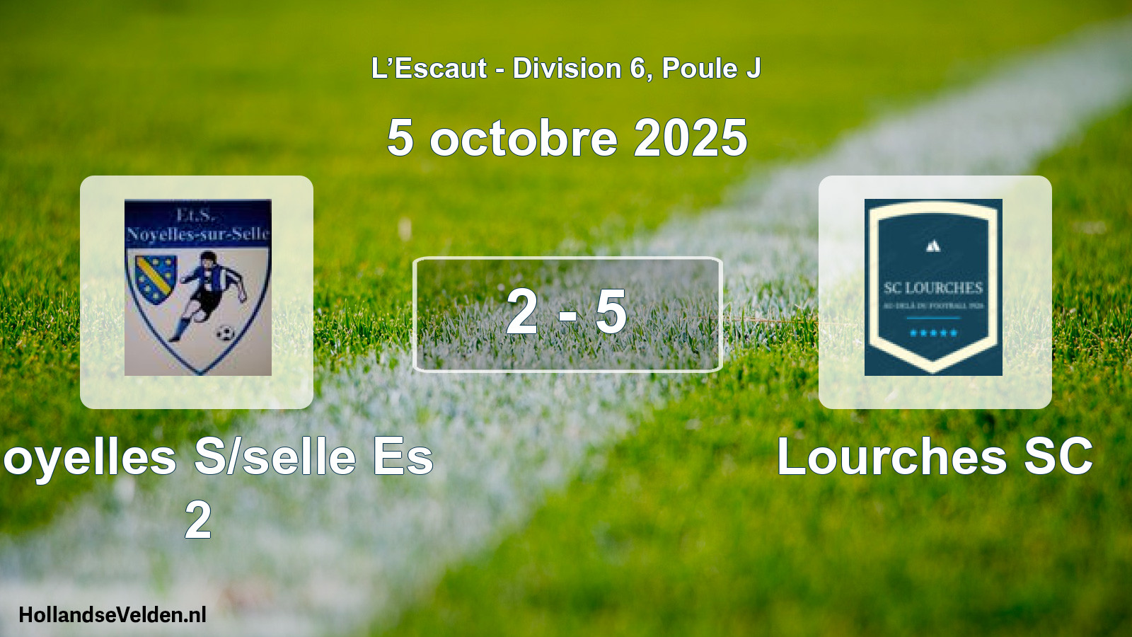 Match joué: Noyelles S/selle Es 2 - Lourches SC 2 - 5 (5 octobre 2025)