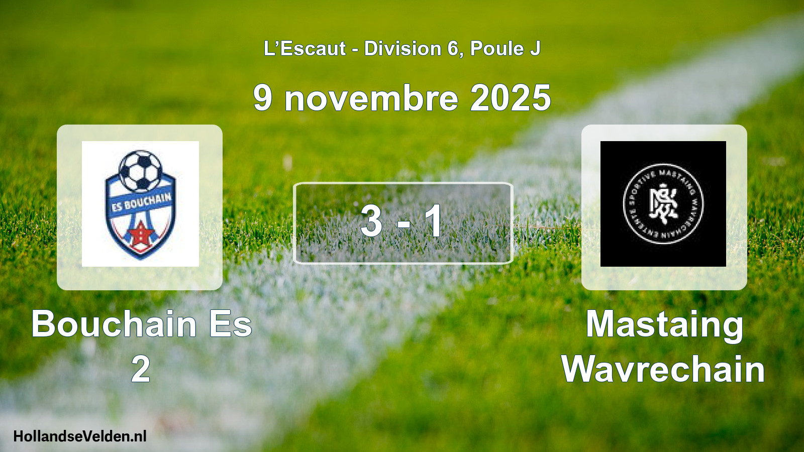 Match joué: Bouchain Es 2 - Mastaing Wavrechain 3 - 1 (9 novembre 2025)