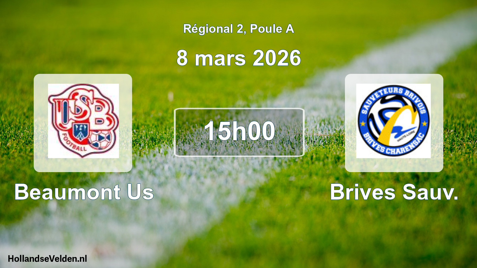 Scheduled Match: Beaumont Us - Brives Sauv. (8 March 2026)