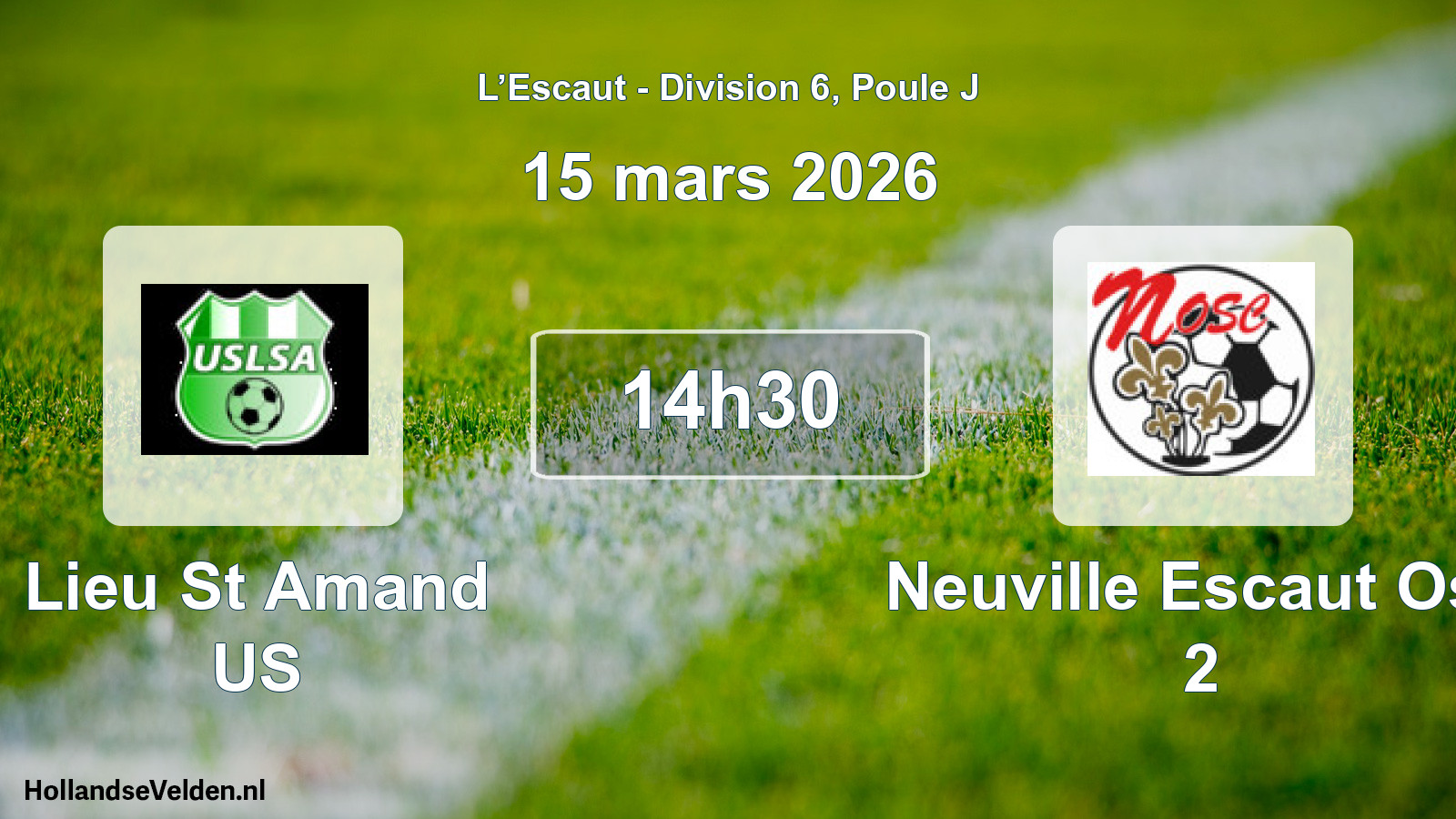 Match programmé: Lieu St Amand US - Neuville Escaut Osc 2 (15 mars 2026)