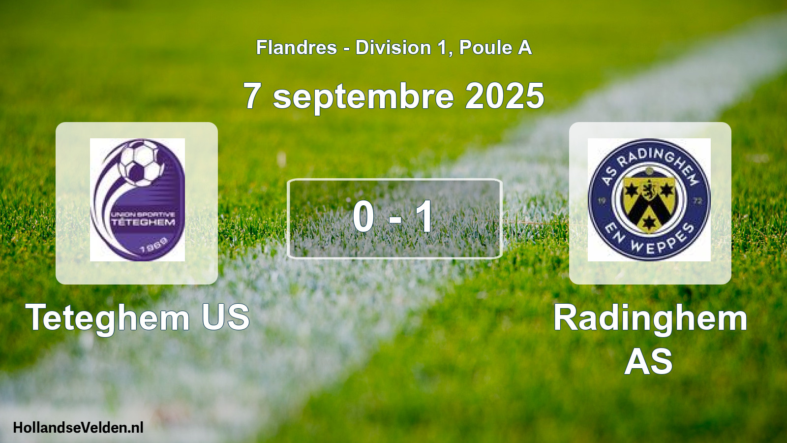 Match joué: Teteghem US - Radinghem AS 0 - 1 (7 septembre 2025)