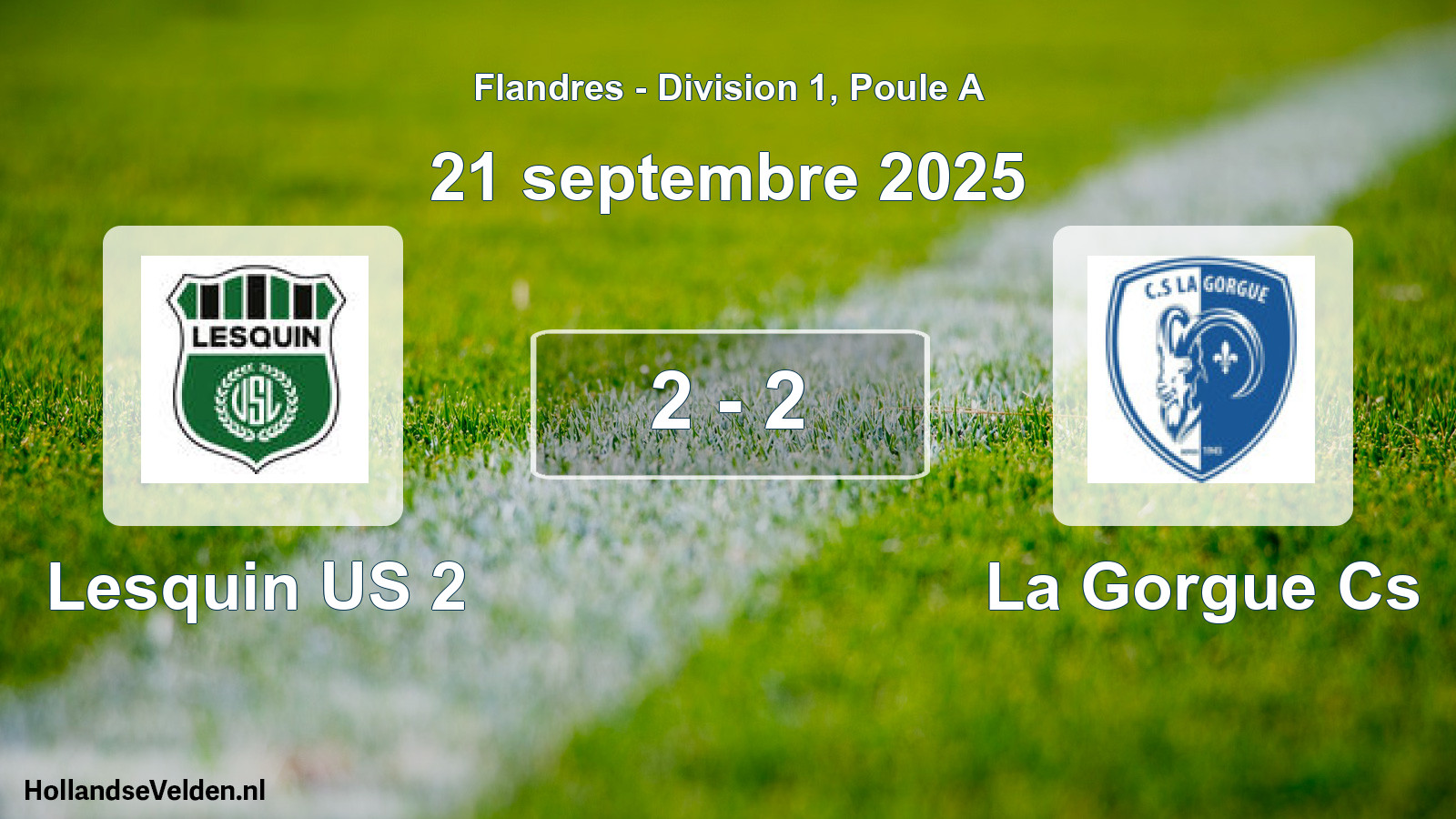Match joué: Lesquin US 2 - La Gorgue Cs 2 - 2 (21 septembre 2025)