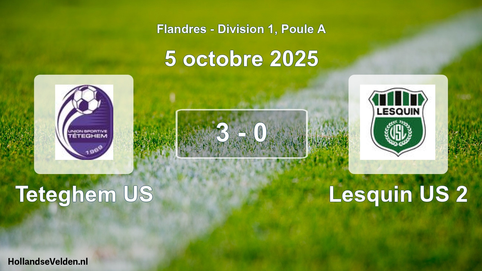 Match joué: Teteghem US - Lesquin US 2 3 - 0 (5 octobre 2025)