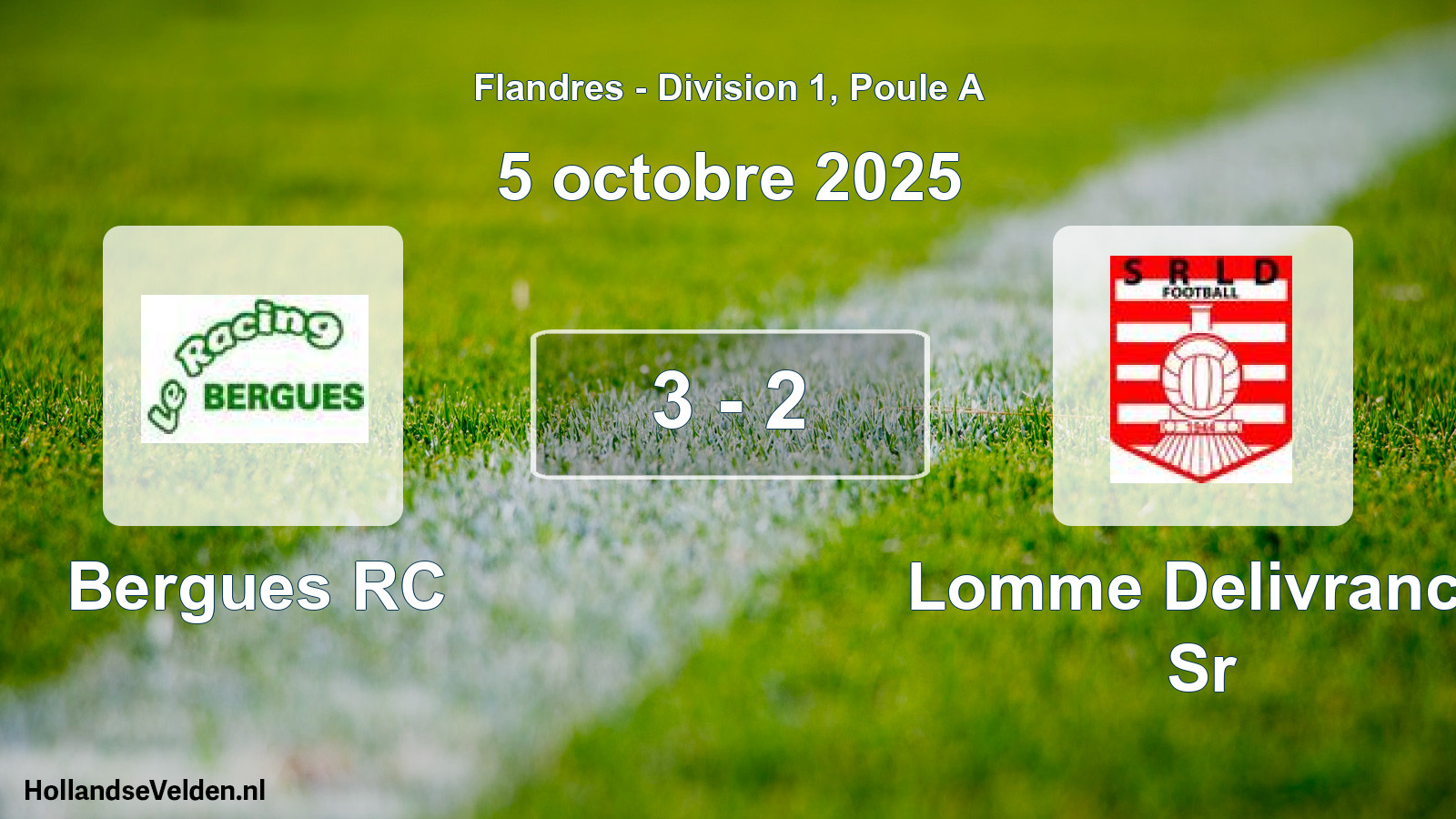 Gespeelde wedstrijd: Bergues RC - Lomme Delivrance Sr 3 - 2 (5 oktober 2025)