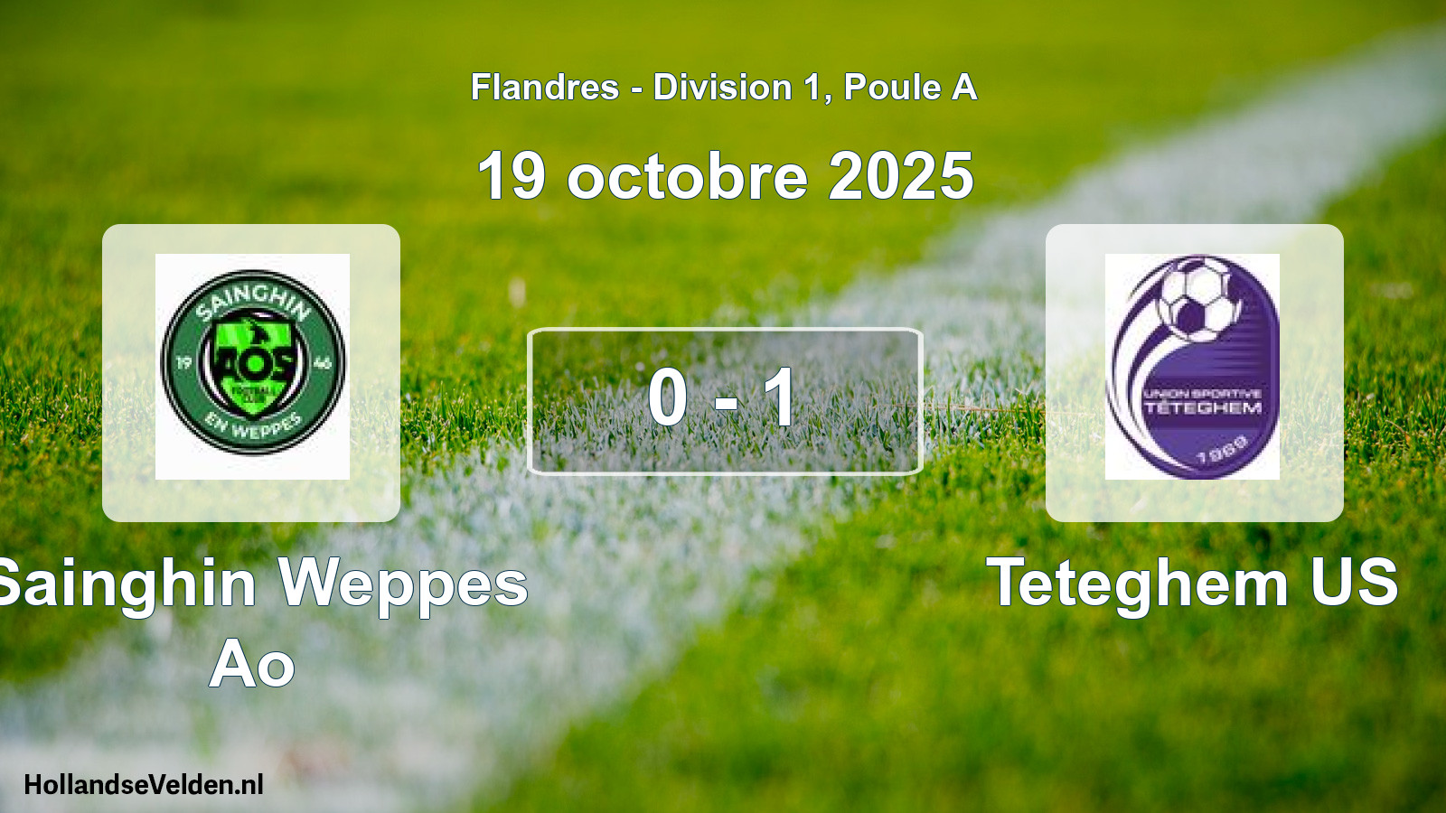 Match joué: Sainghin Weppes Ao - Teteghem US 0 - 1 (19 octobre 2025)