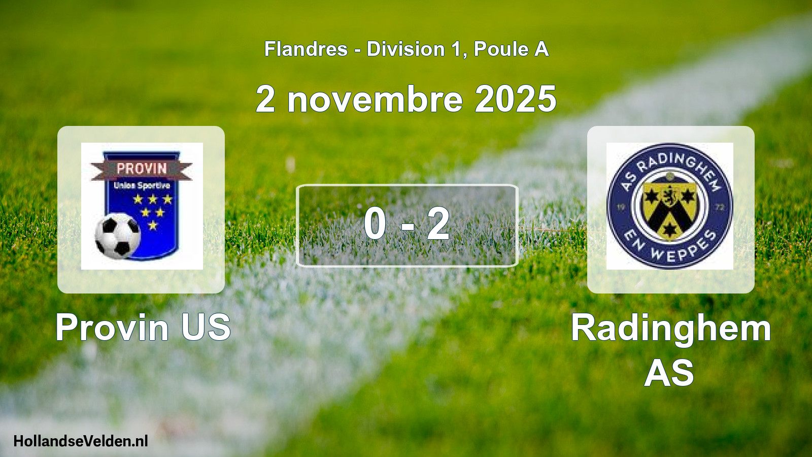 Match joué: Provin US - Radinghem AS 0 - 2 (2 novembre 2025)