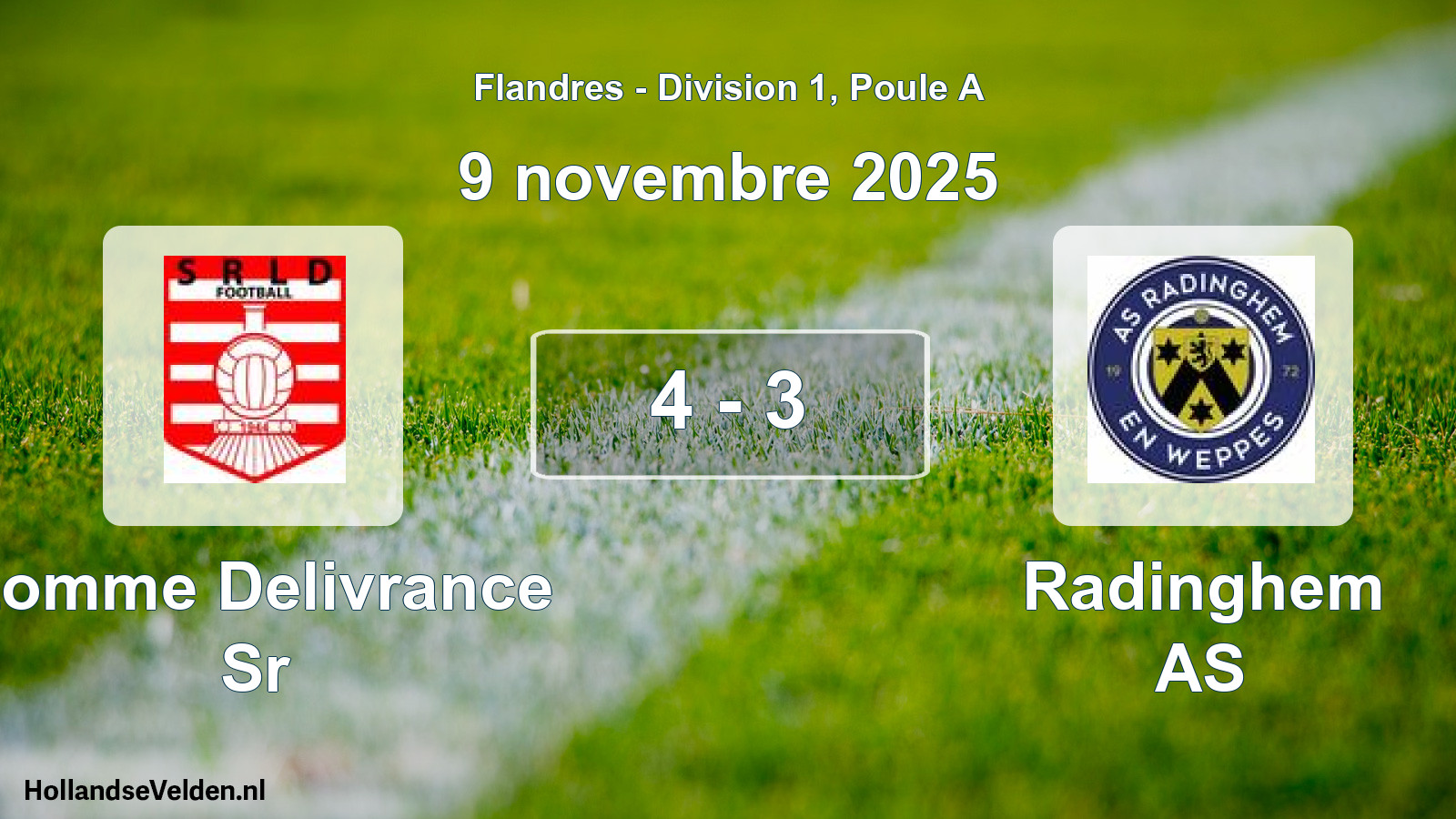 Match joué: Lomme Delivrance Sr - Radinghem AS 4 - 3 (9 novembre 2025)