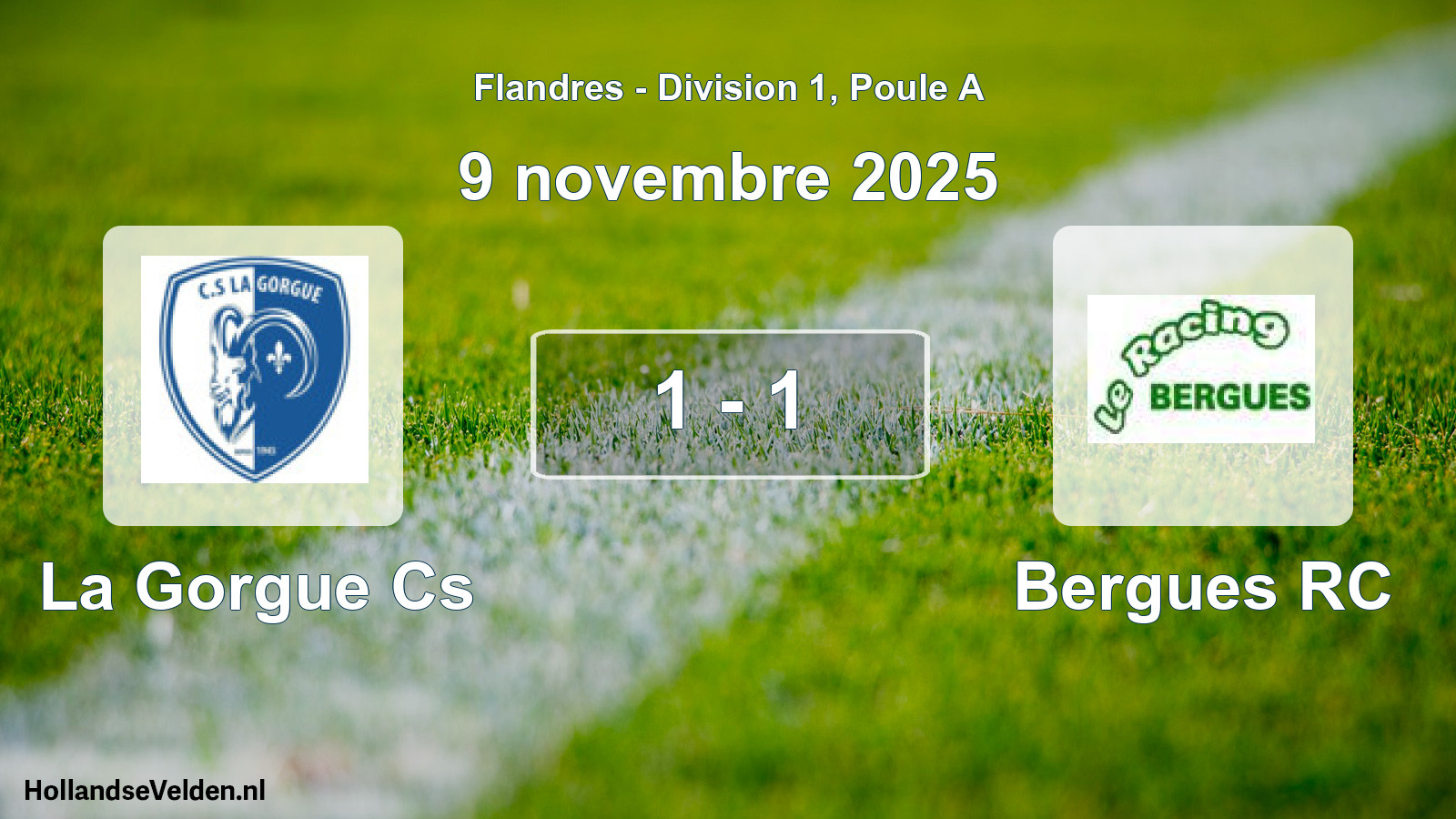 Match joué: La Gorgue Cs - Bergues RC 1 - 1 (9 novembre 2025)
