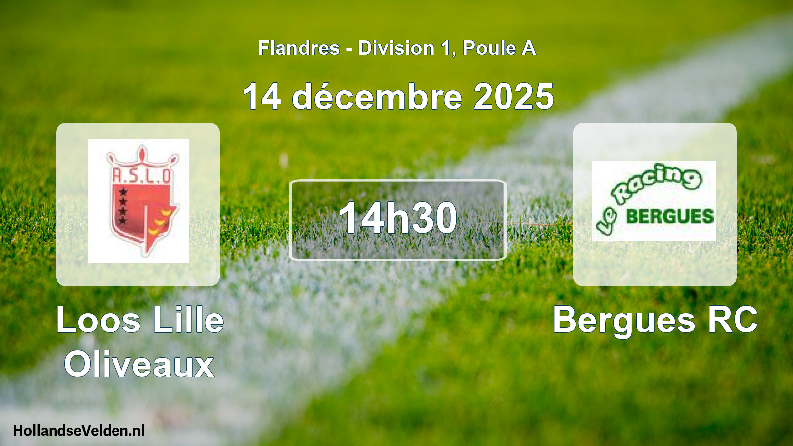 Match programmé: Loos Lille Oliveaux - Bergues RC (14 décembre 2025)