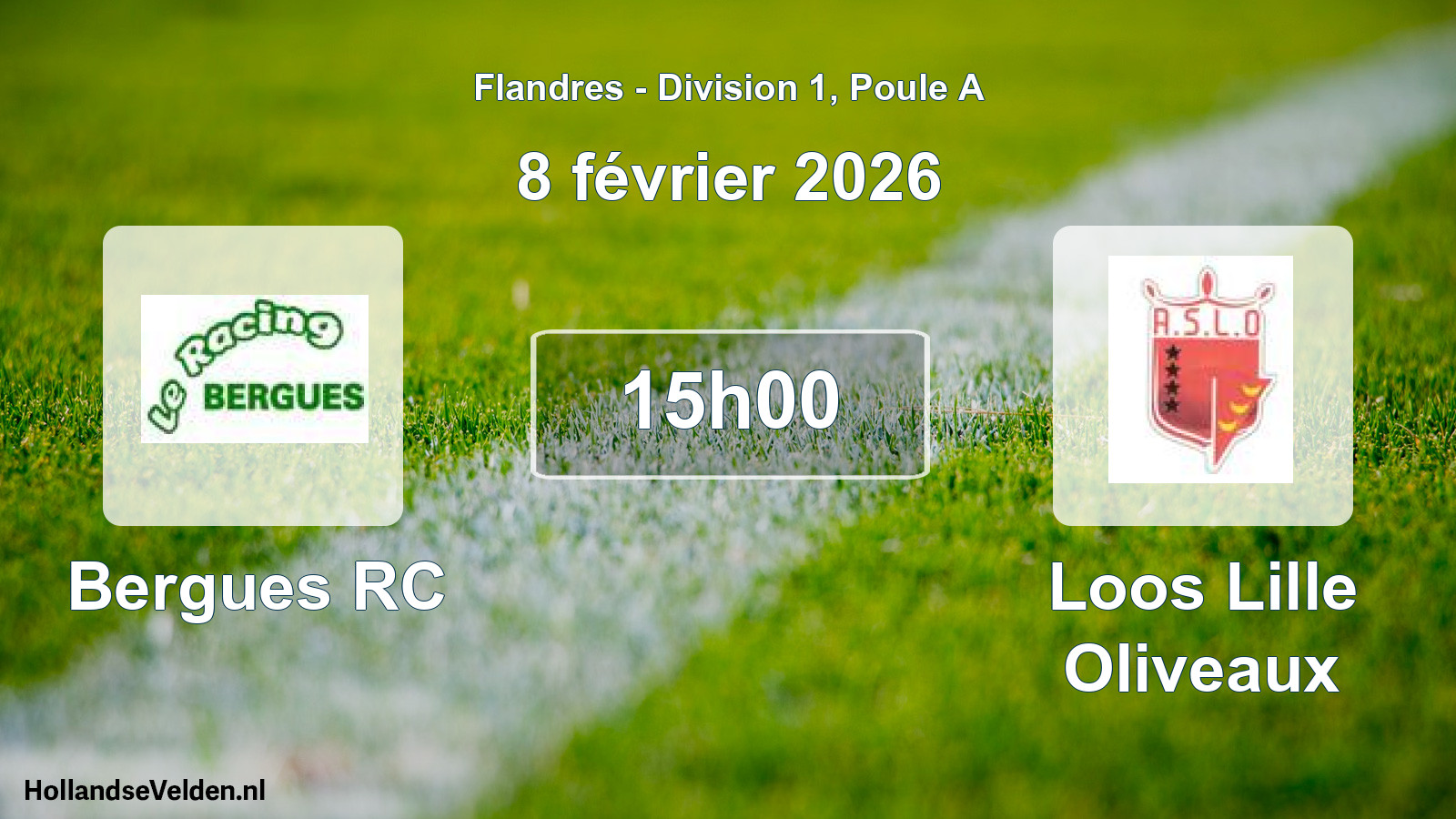 Match programmé: Bergues RC - Loos Lille Oliveaux (8 février 2026)
