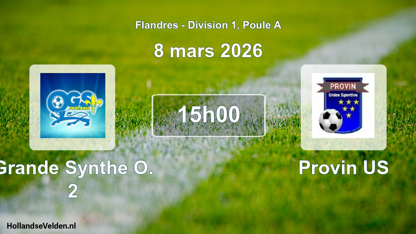 Geplande wedstrijd: Grande Synthe O. 2 - Provin US (8 maart 2026)