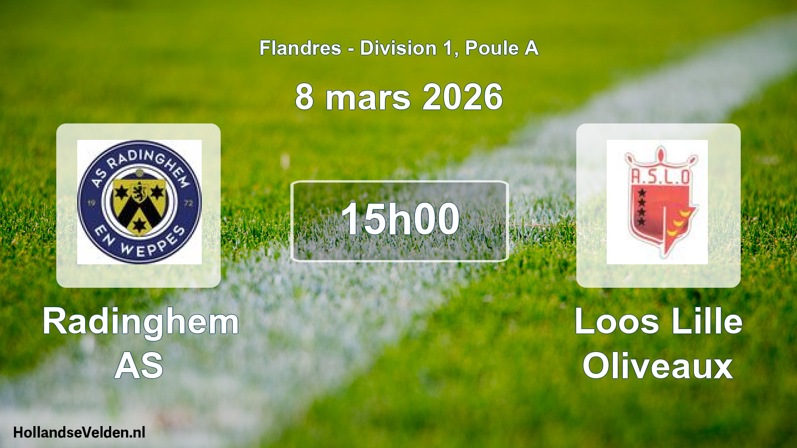 Match programmé: Radinghem AS - Loos Lille Oliveaux (8 mars 2026)
