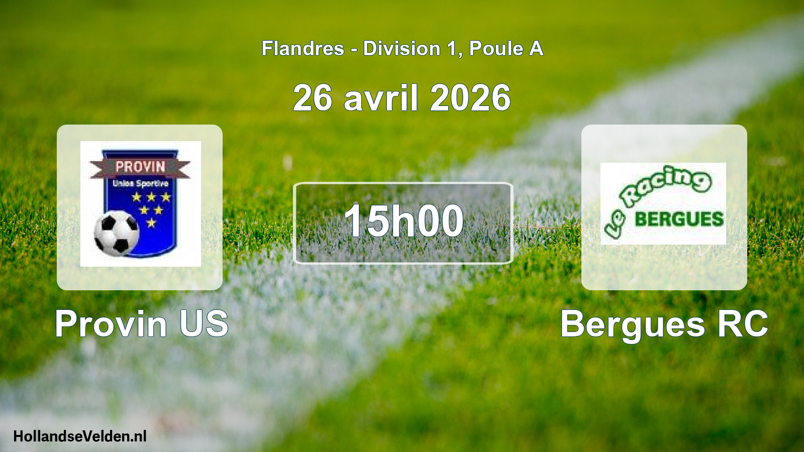 Geplande wedstrijd: Provin US - Bergues RC (26 april 2026)