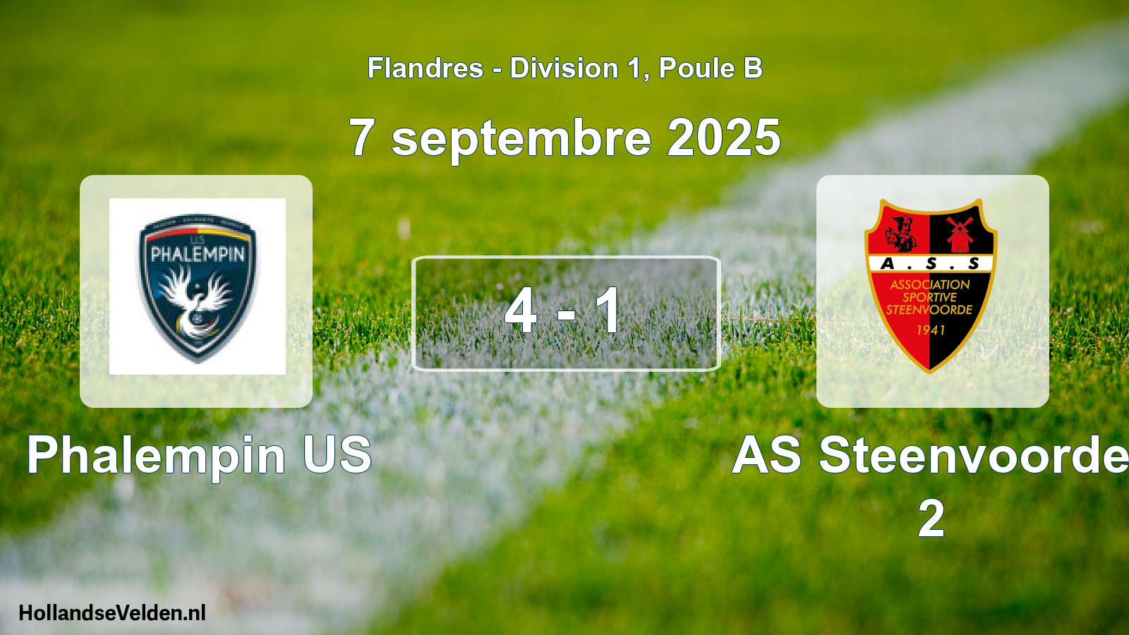 Match joué: Phalempin US - AS Steenvoorde 2 4 - 1 (7 septembre 2025)