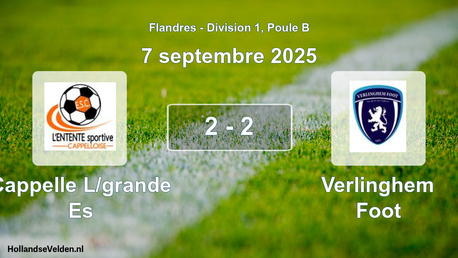 Gespeelde wedstrijd: Cappelle L/grande Es - Verlinghem Foot 2 - 2 (7 september 2025)