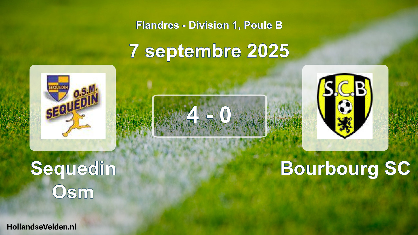 Gespeelde wedstrijd: Sequedin Osm - Bourbourg SC 4 - 0 (7 september 2025)