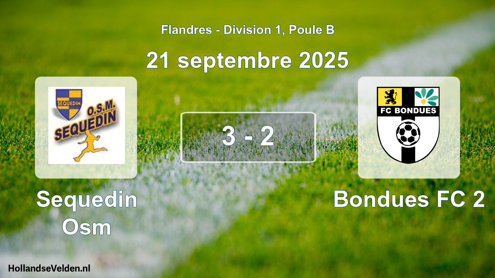 Match joué: Sequedin Osm - Bondues FC 2 3 - 2 (21 septembre 2025)