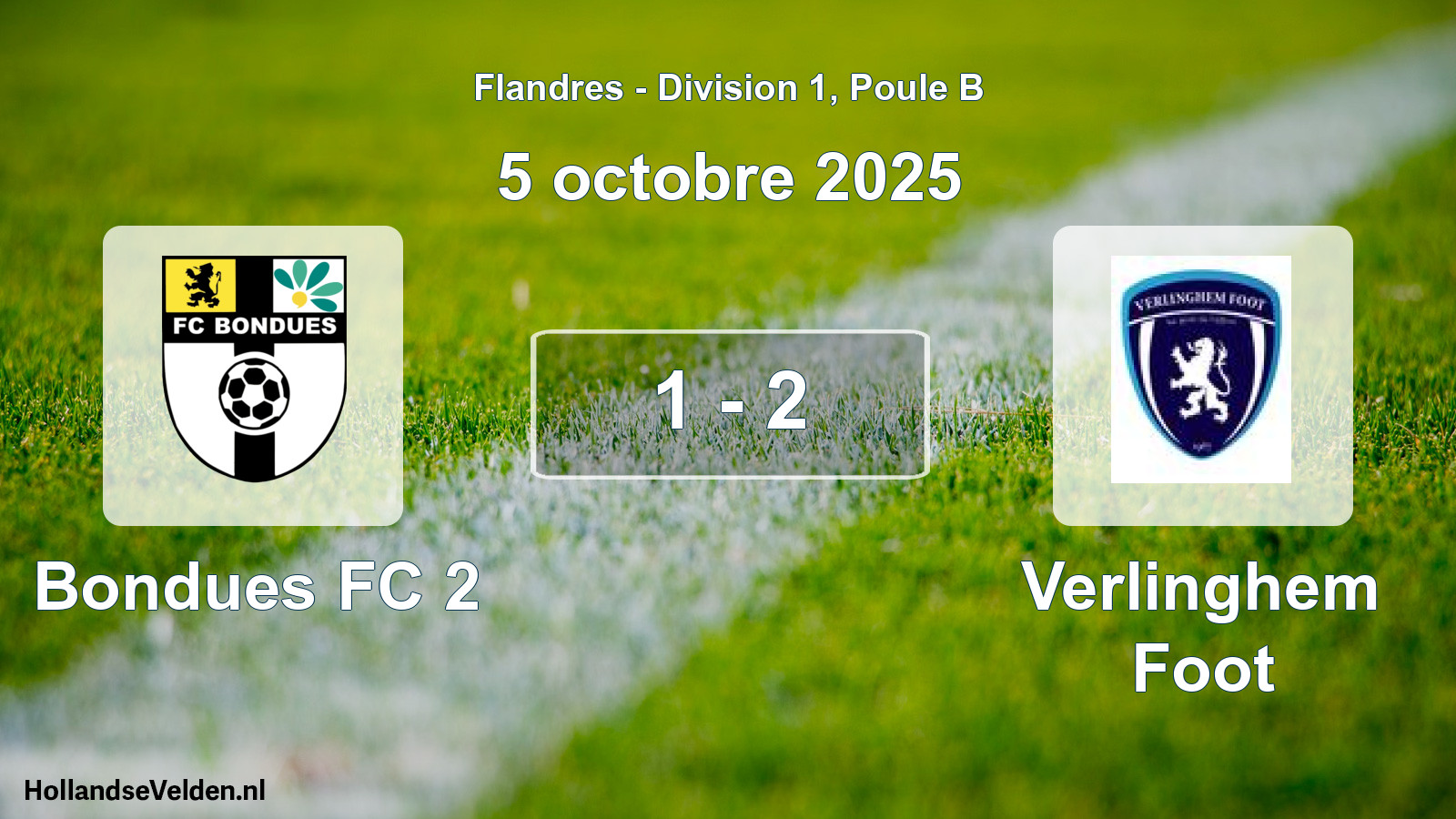 Gespeelde wedstrijd: Bondues FC 2 - Verlinghem Foot 1 - 2 (5 oktober 2025)