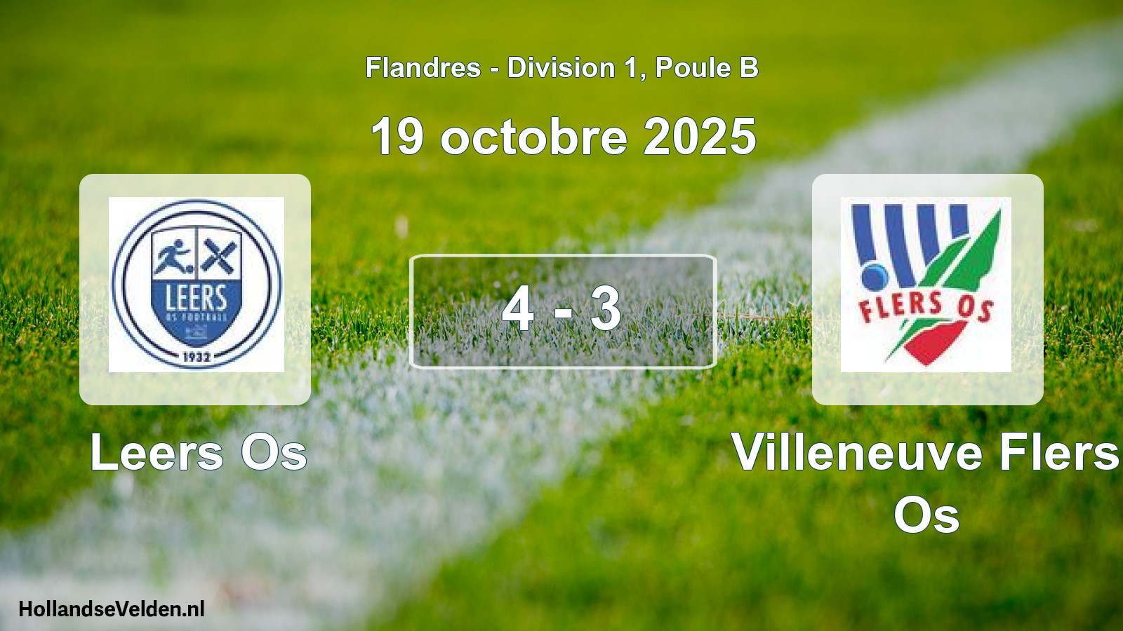 Total number of matches played: Leers Os - Villeneuve Flers Os 4 - 3 (19 October 2025)