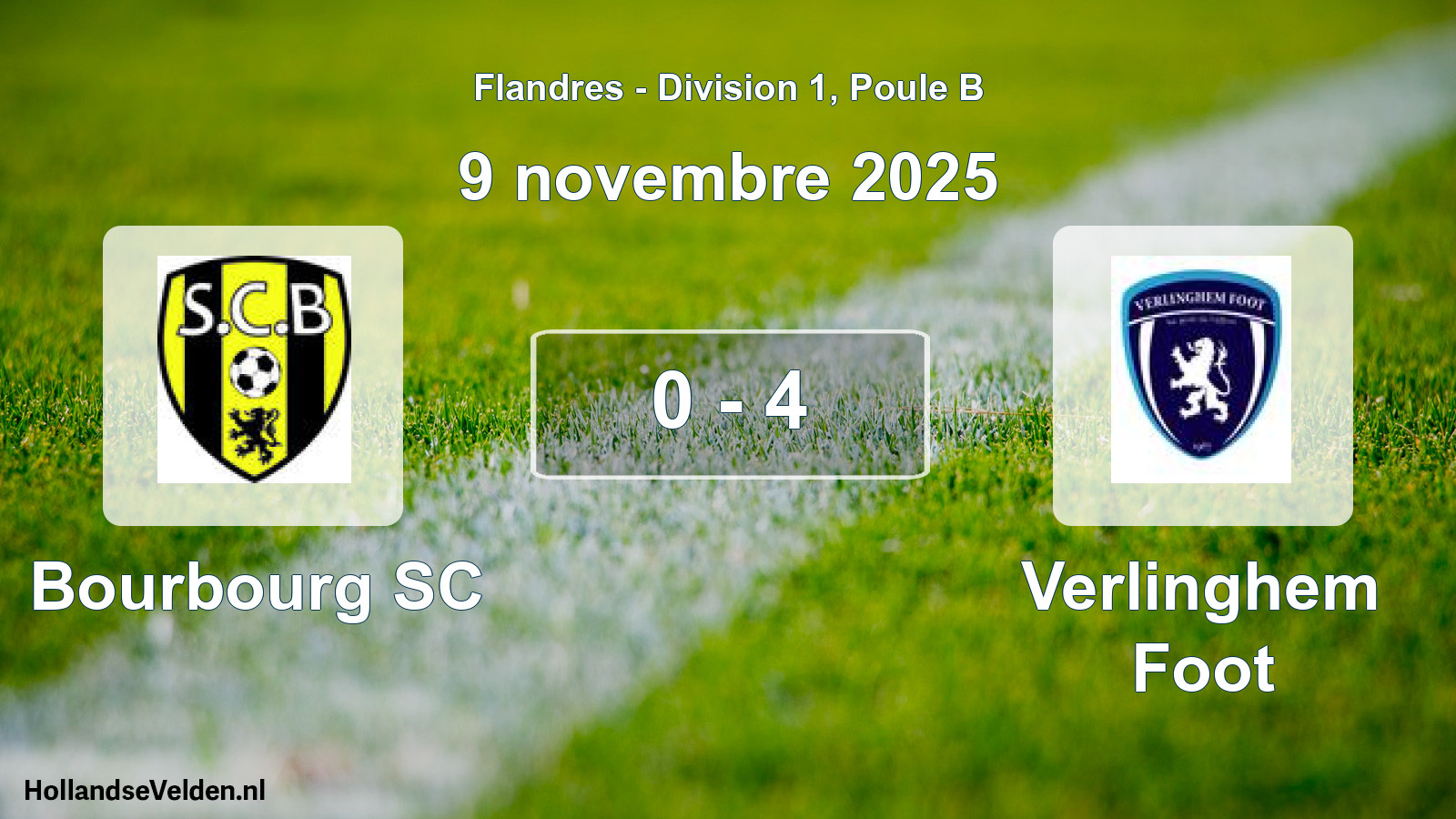 Match joué: Bourbourg SC - Verlinghem Foot 0 - 4 (9 novembre 2025)