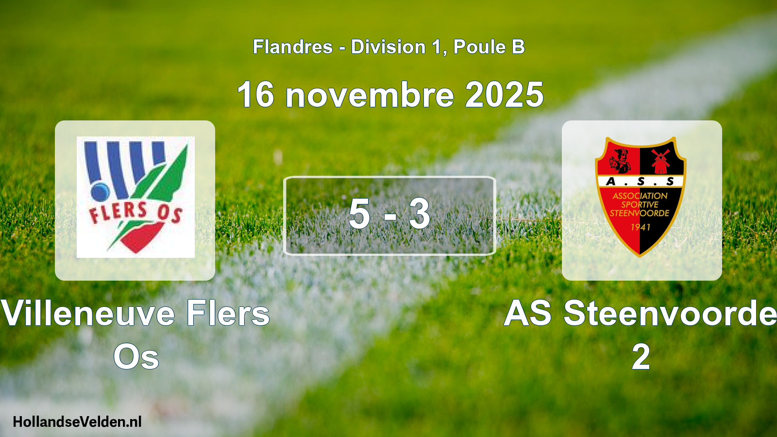 Match joué: Villeneuve Flers Os - AS Steenvoorde 2 5 - 3 (16 novembre 2025)