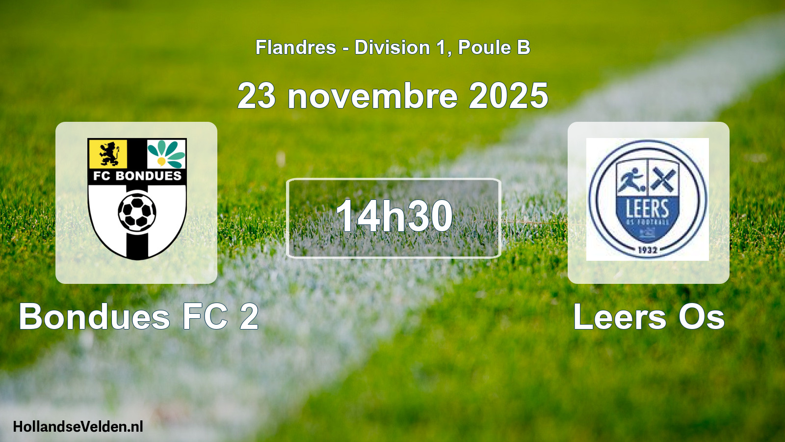 Geplande wedstrijd: Bondues FC 2 - Leers Os (23 november 2025)