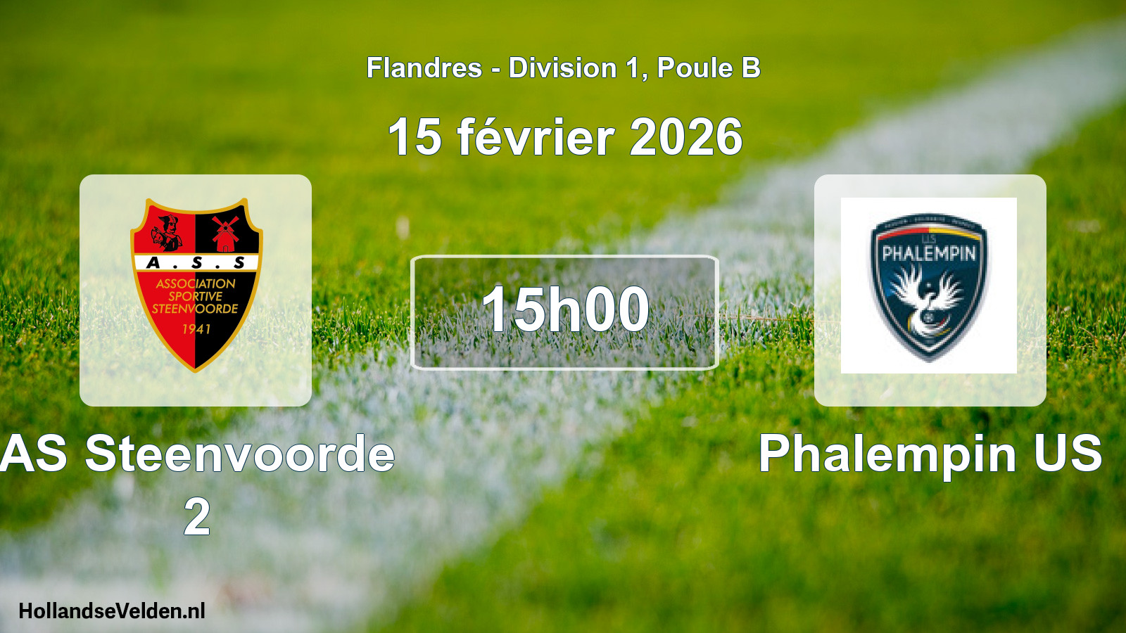 Match programmé: AS Steenvoorde 2 - Phalempin US (15 février 2026)