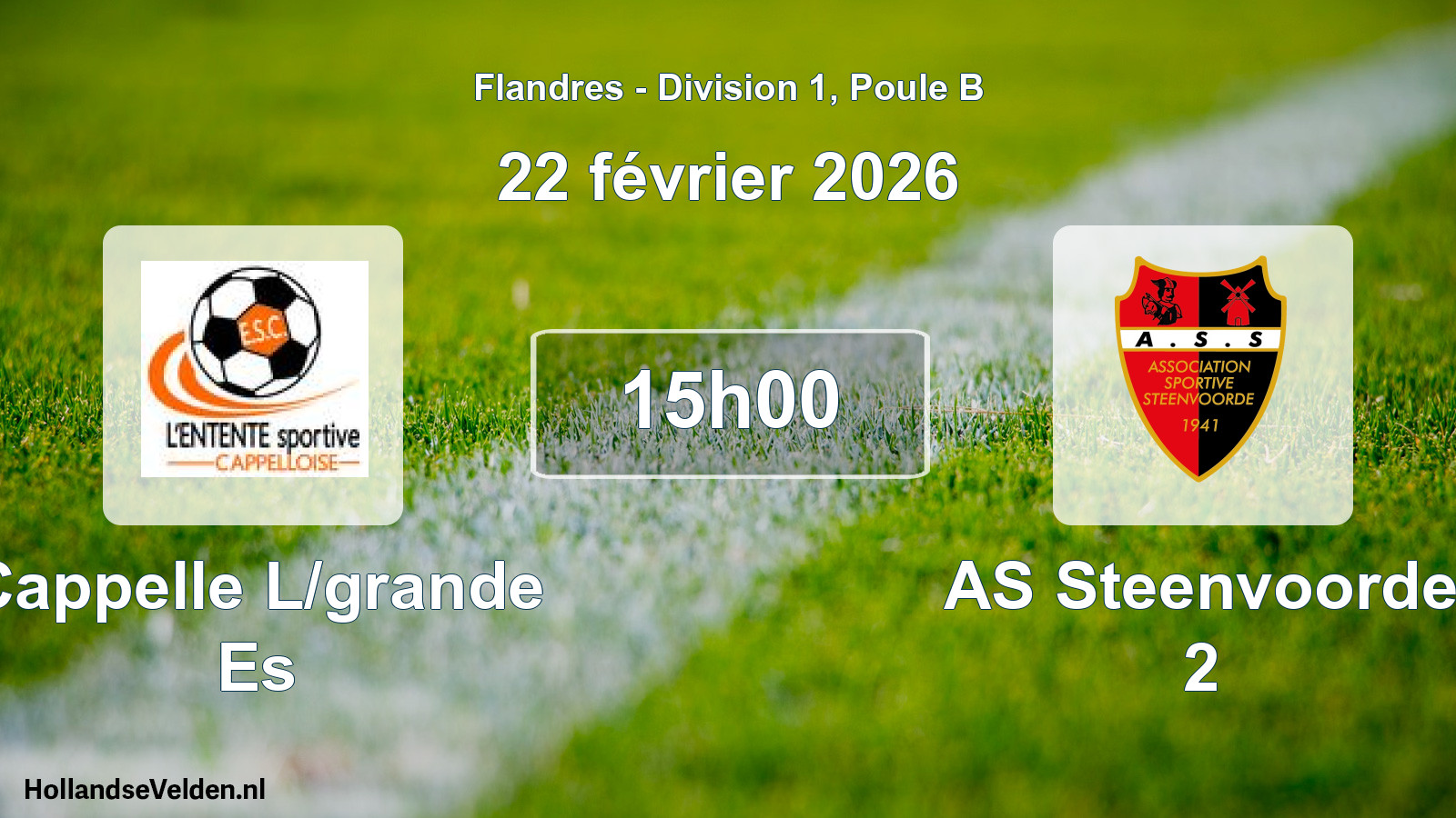 Scheduled Match: Cappelle L/grande Es - AS Steenvoorde 2 (22 February 2026)