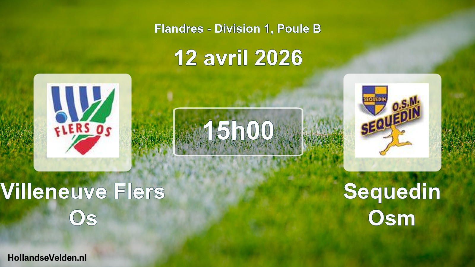 Match programmé: Villeneuve Flers Os - Sequedin Osm (12 avril 2026)