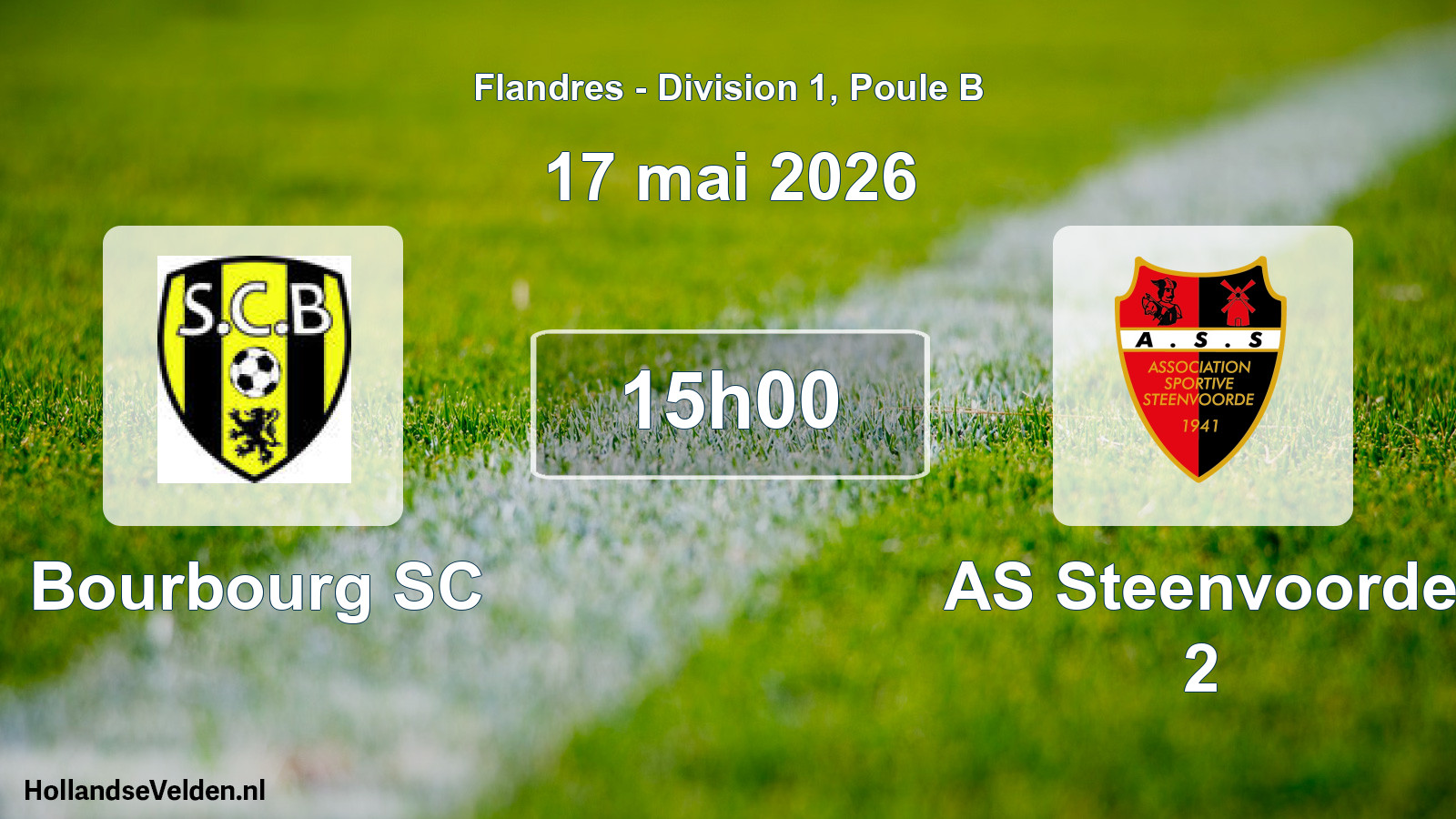 Match programmé: Bourbourg SC - AS Steenvoorde 2 (17 mai 2026)