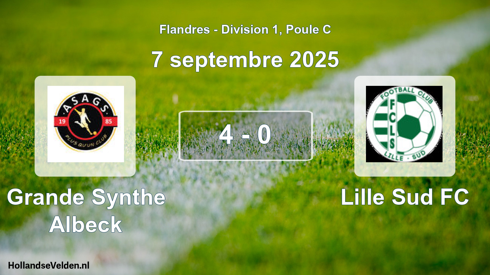 Gespeelde wedstrijd: Grande Synthe Albeck - Lille Sud FC 4 - 0 (7 september 2025)