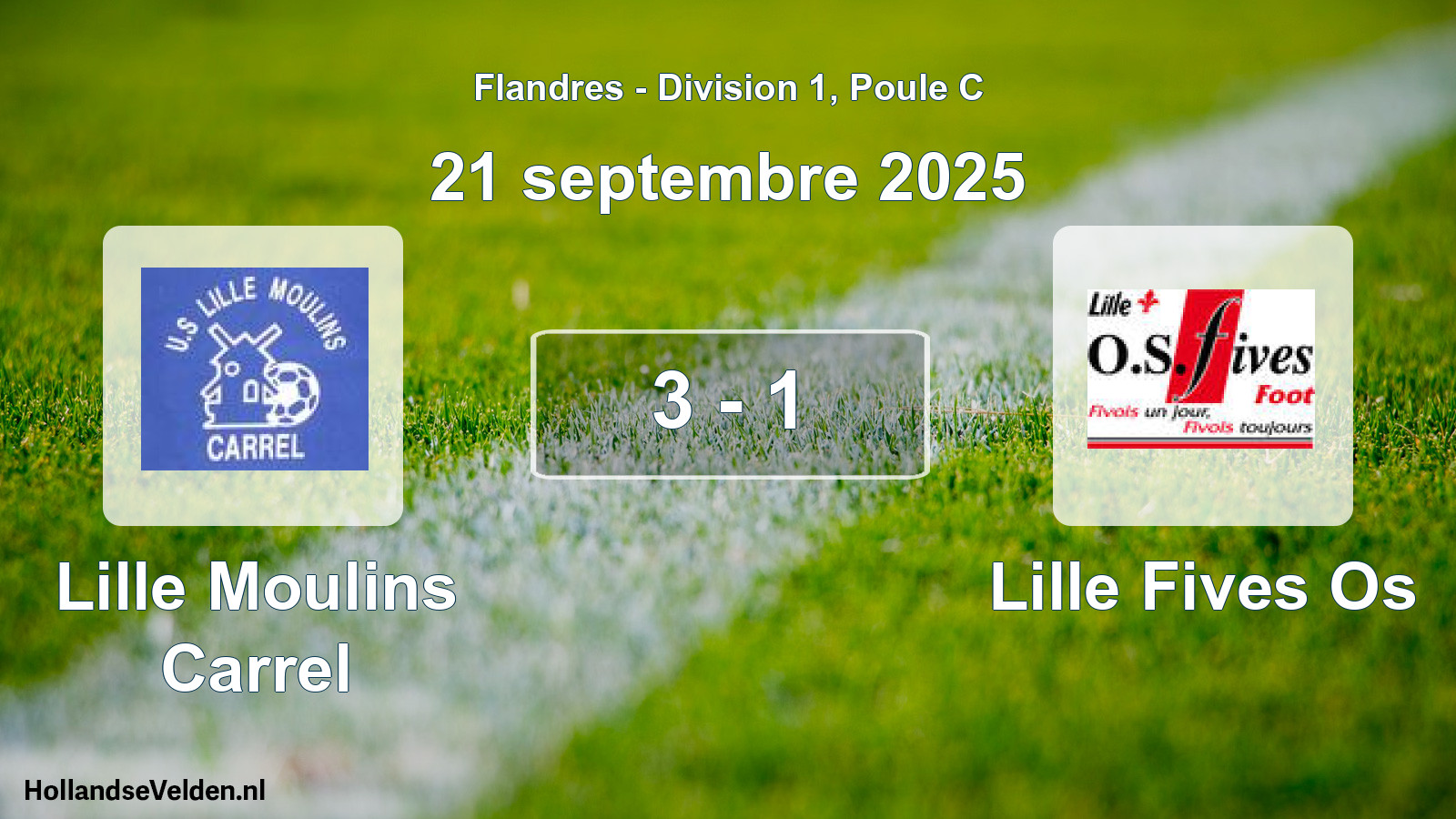 Gespeelde wedstrijd: Lille Moulins Carrel - Lille Fives Os 3 - 1 (21 september 2025)
