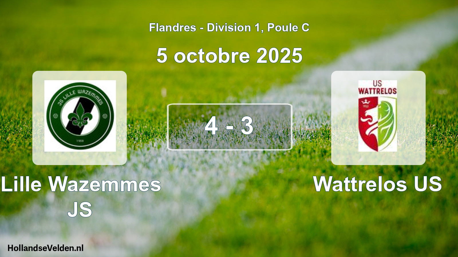 Match joué: Lille Wazemmes JS - Wattrelos US 4 - 3 (5 octobre 2025)