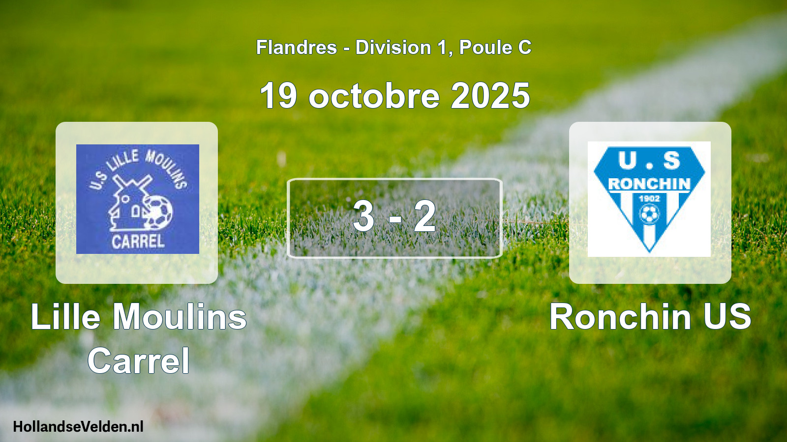 Match joué: Lille Moulins Carrel - Ronchin US 3 - 2 (19 octobre 2025)