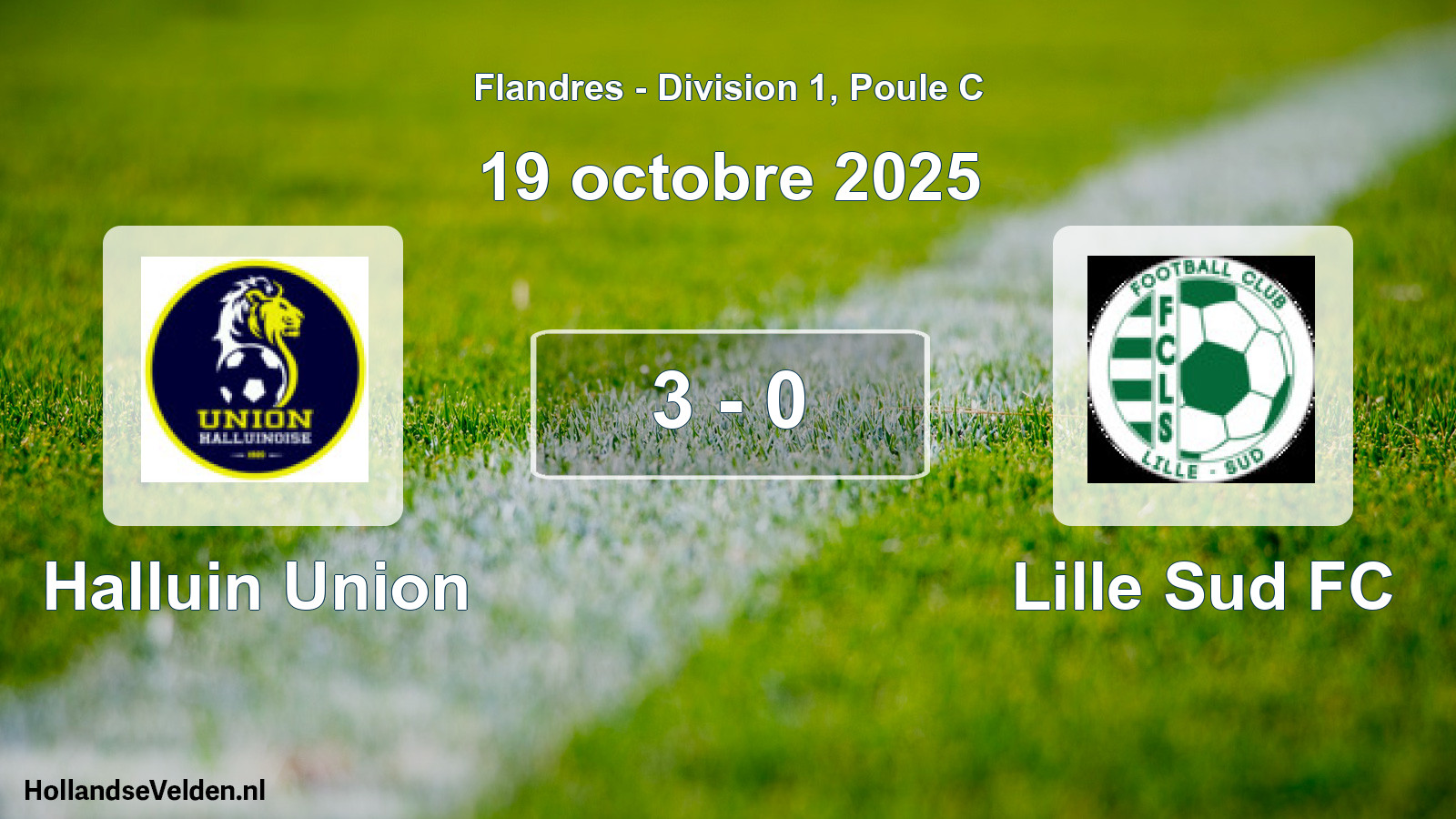 Match joué: Halluin Union - Lille Sud FC 3 - 0 (19 octobre 2025)