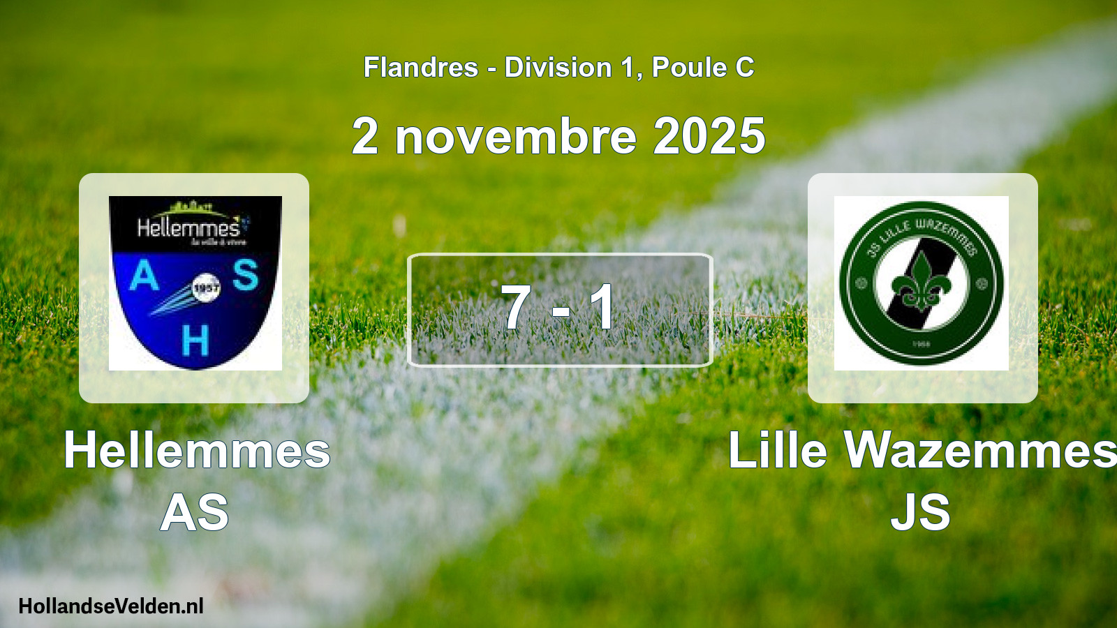 Match joué: Hellemmes AS - Lille Wazemmes JS 7 - 1 (2 novembre 2025)