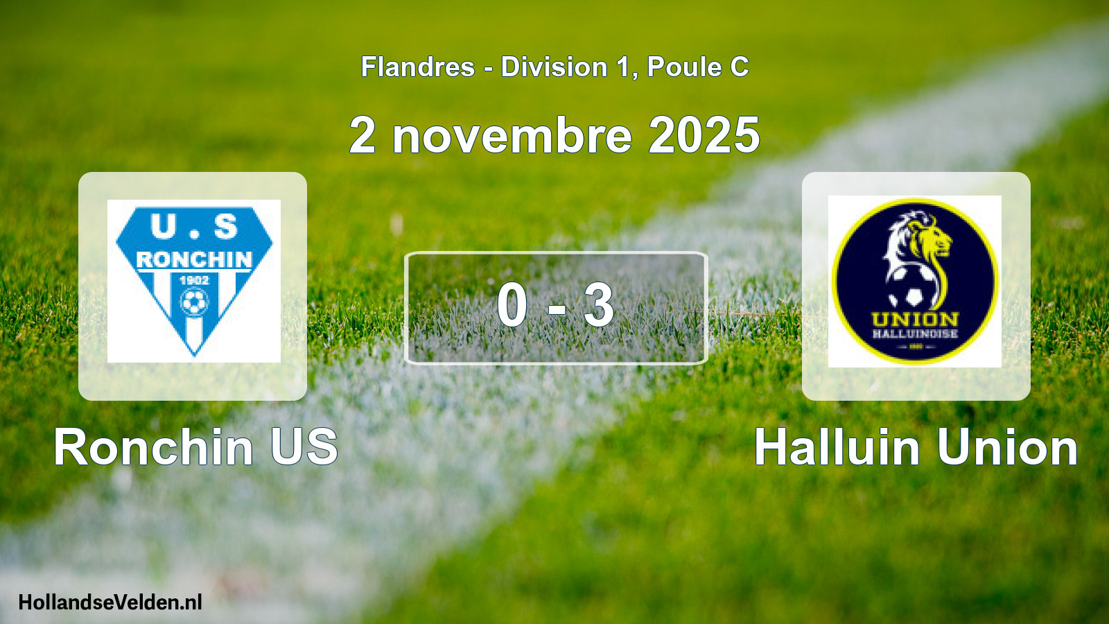 Match joué: Ronchin US - Halluin Union 0 - 3 (2 novembre 2025)