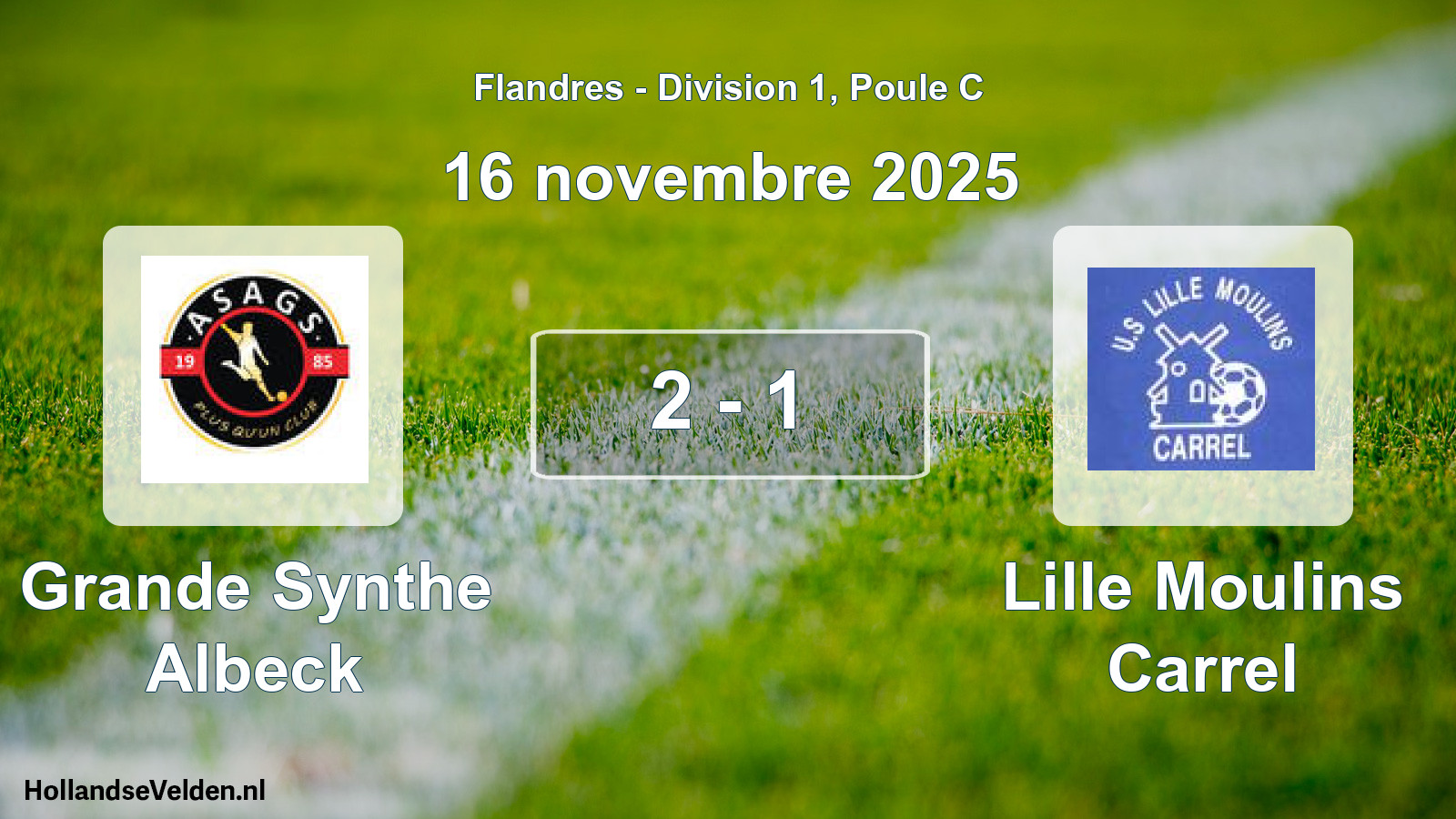 Gespeelde wedstrijd: Grande Synthe Albeck - Lille Moulins Carrel 2 - 1 (16 november 2025)
