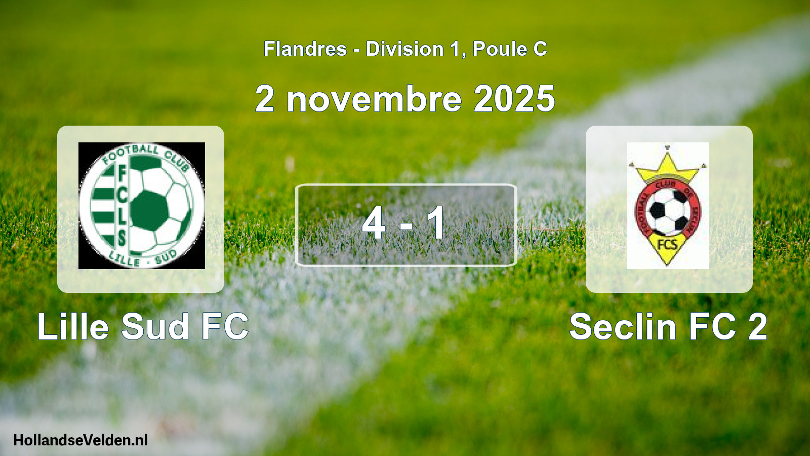 Match joué: Lille Sud FC - Seclin FC 2 4 - 1 (2 novembre 2025)