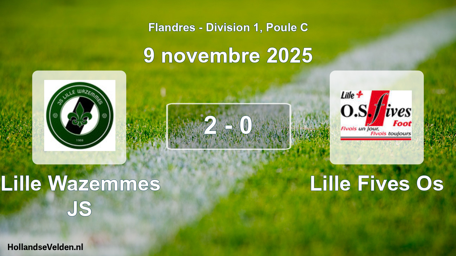 Match joué: Lille Wazemmes JS - Lille Fives Os 2 - 0 (9 novembre 2025)