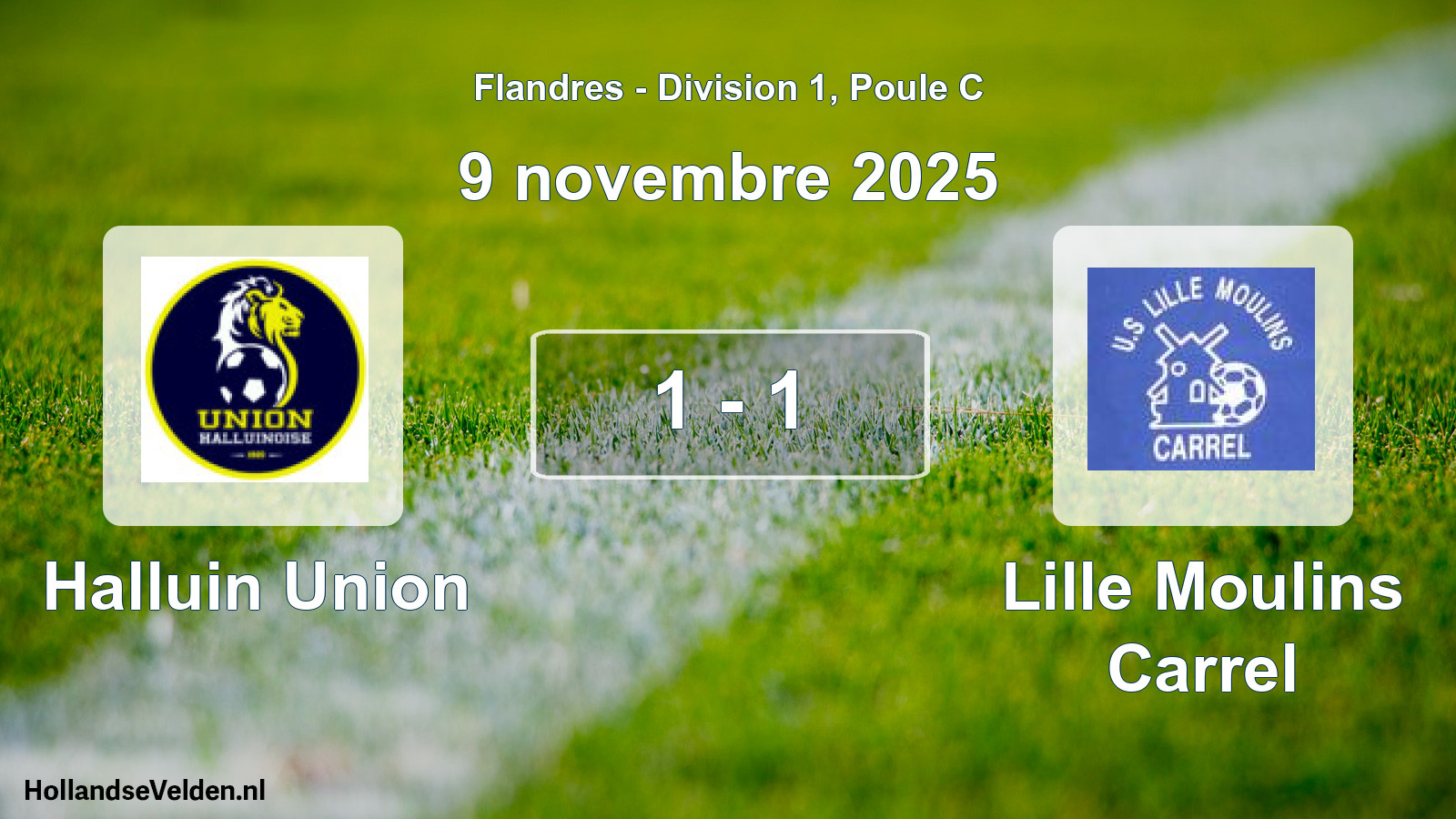 Match joué: Halluin Union - Lille Moulins Carrel 1 - 1 (9 novembre 2025)