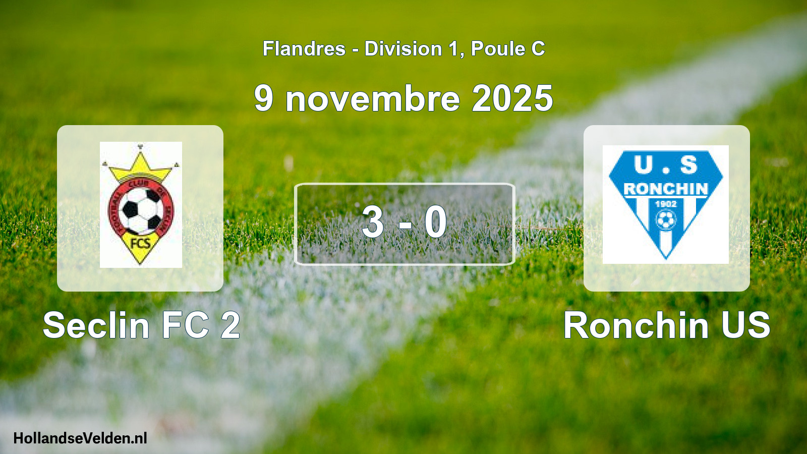 Match joué: Seclin FC 2 - Ronchin US 3 - 0 (9 novembre 2025)