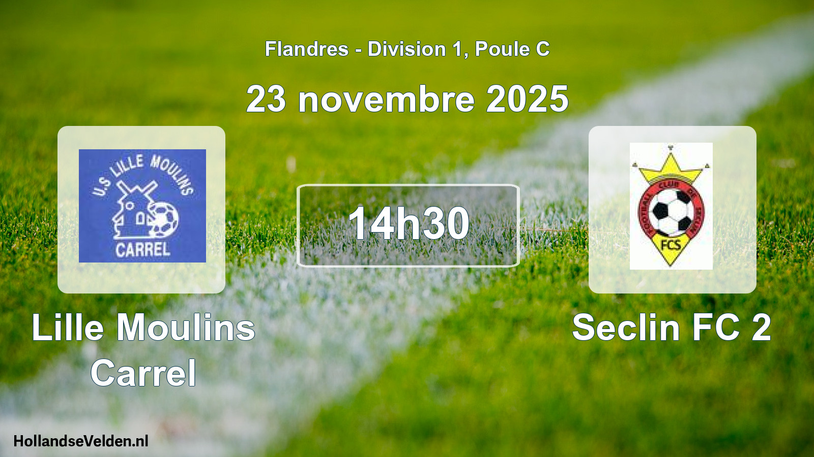 Match programmé: Lille Moulins Carrel - Seclin FC 2 (23 novembre 2025)