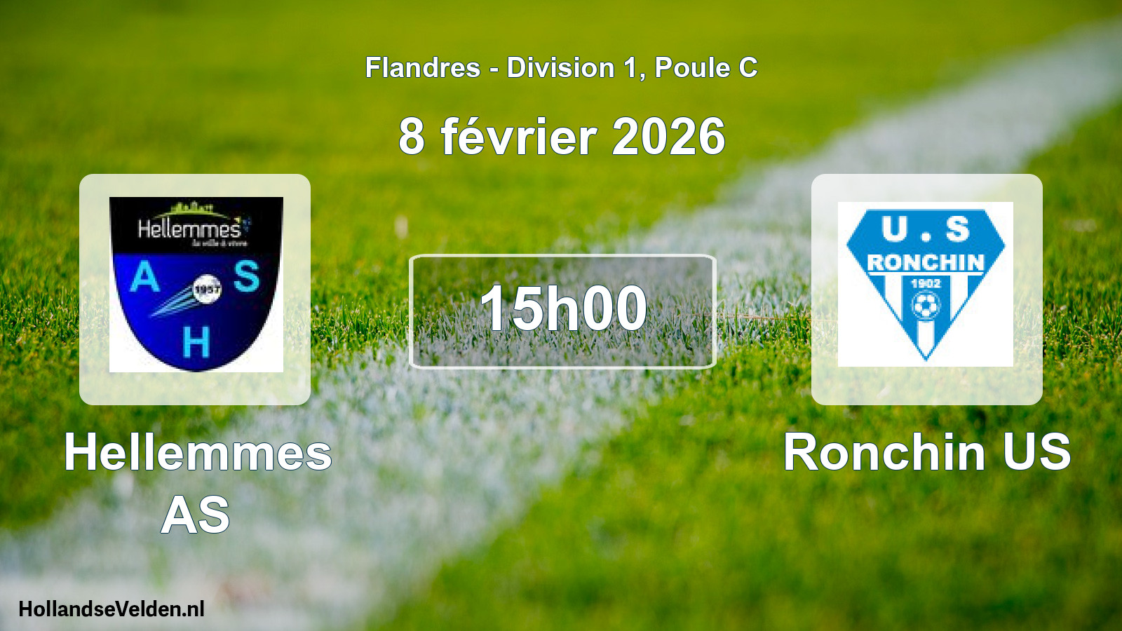 Match programmé: Hellemmes AS - Ronchin US (8 février 2026)