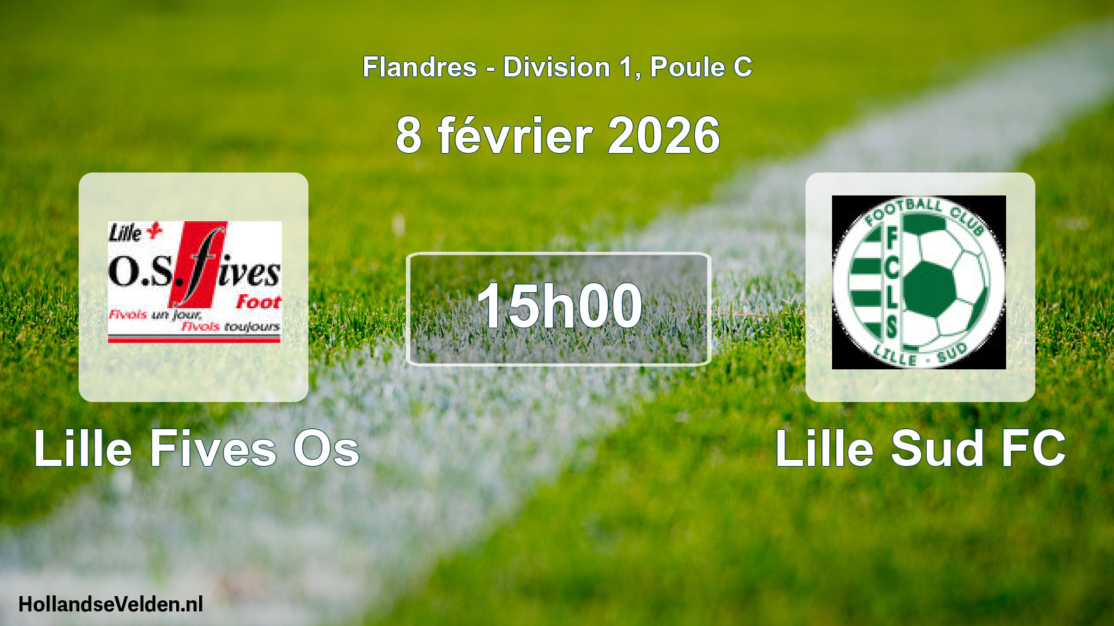 Match programmé: Lille Fives Os - Lille Sud FC (8 février 2026)