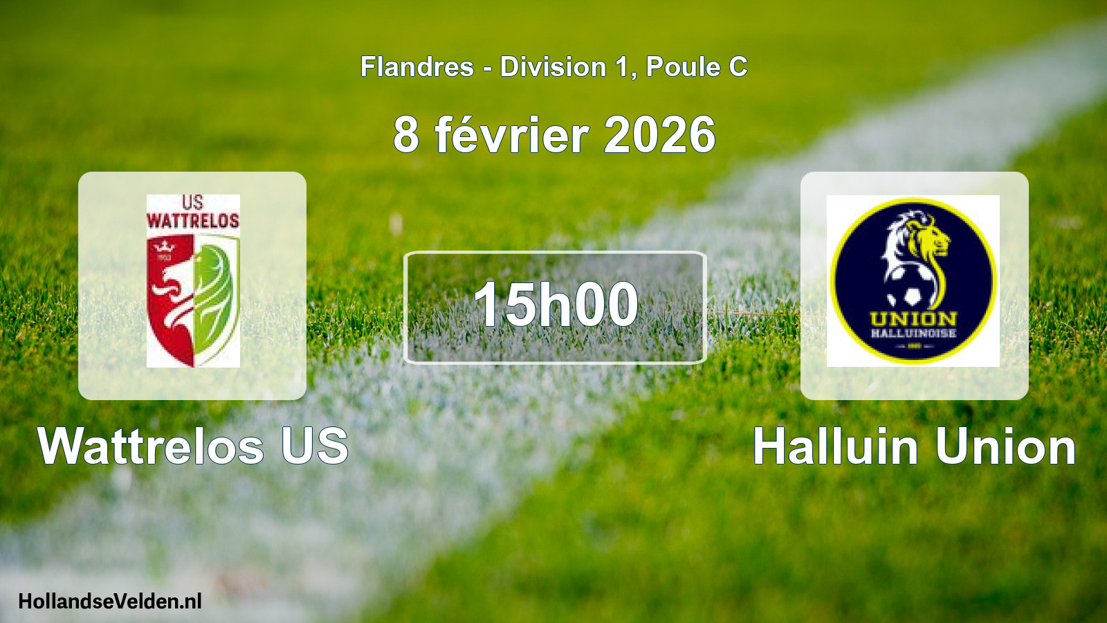 Match programmé: Wattrelos US - Halluin Union (8 février 2026)